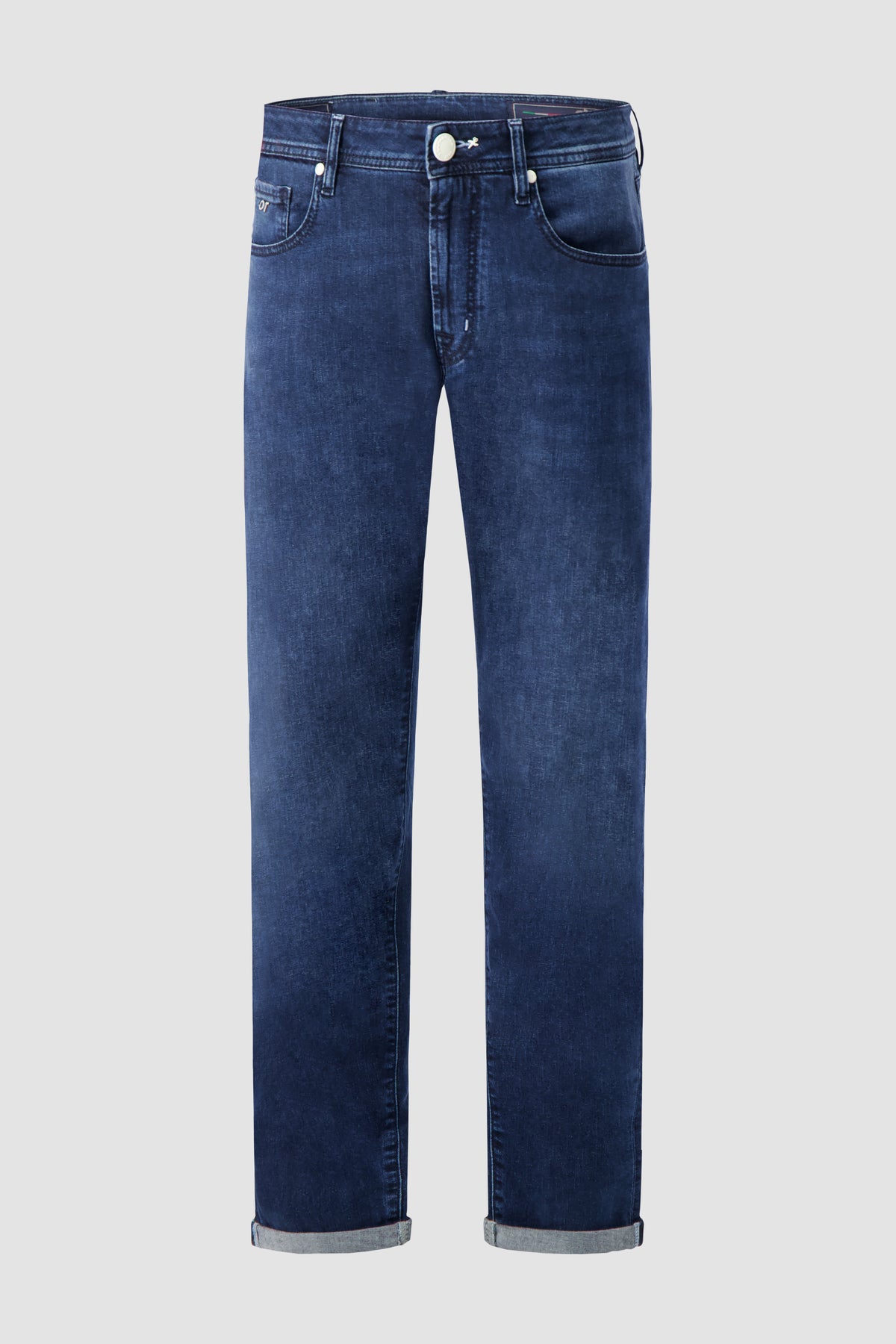 Tramarossa Michelangelo Blue Cotton Stretch Textured Jeans