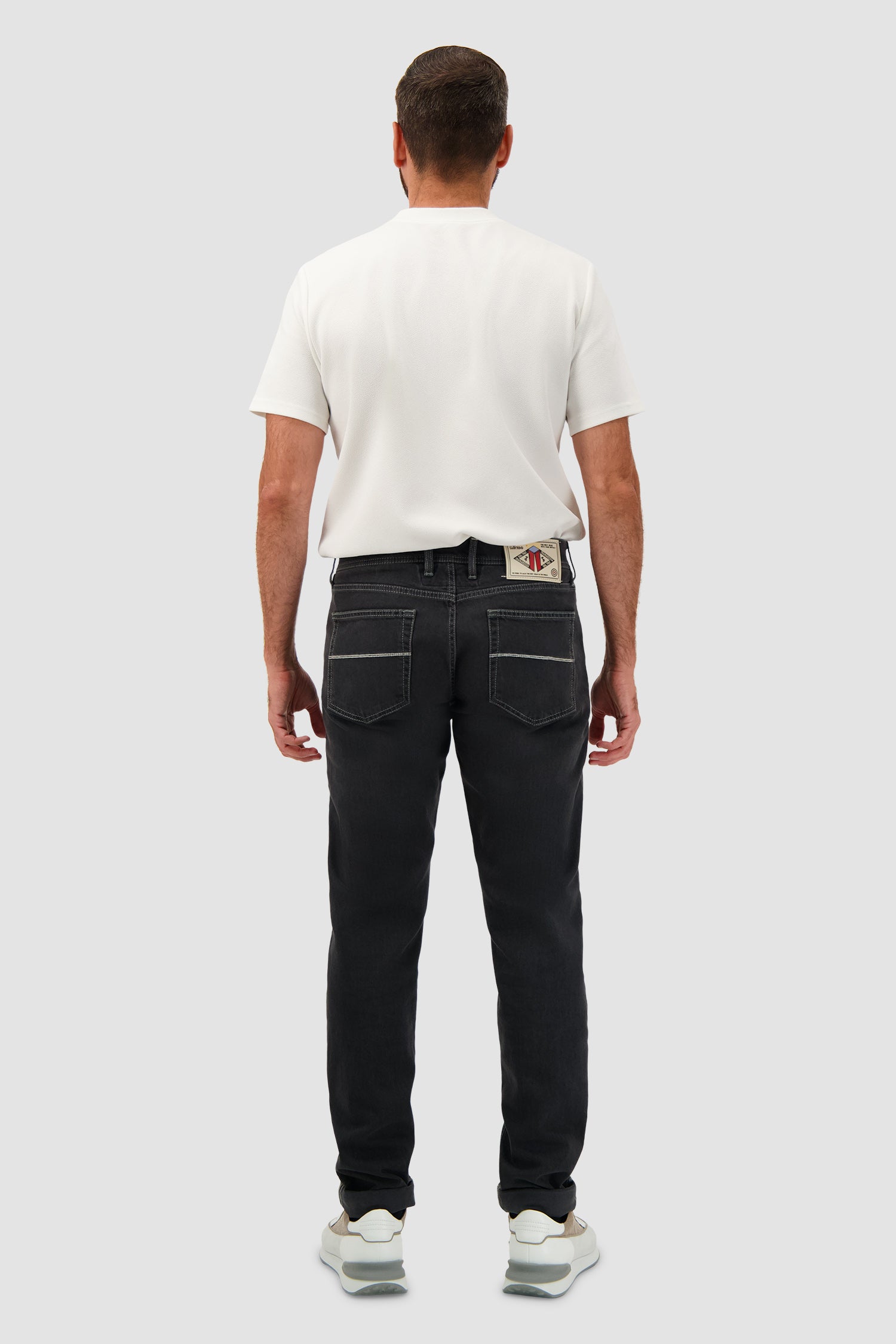 Tramarossa Michelangelo Black Cotton Blend Textured Jeans