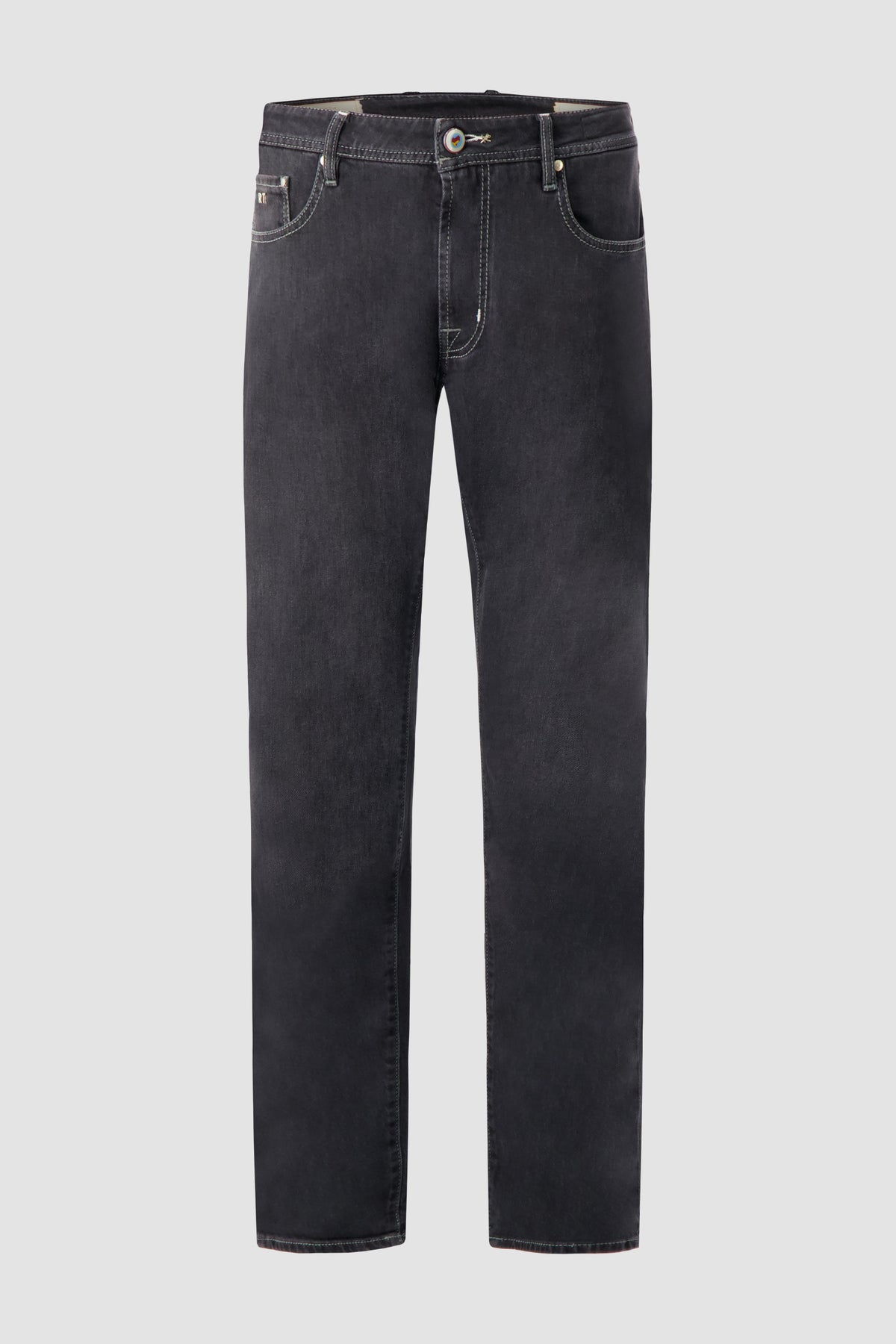 Tramarossa Michelangelo Black Cotton Blend Textured Jeans