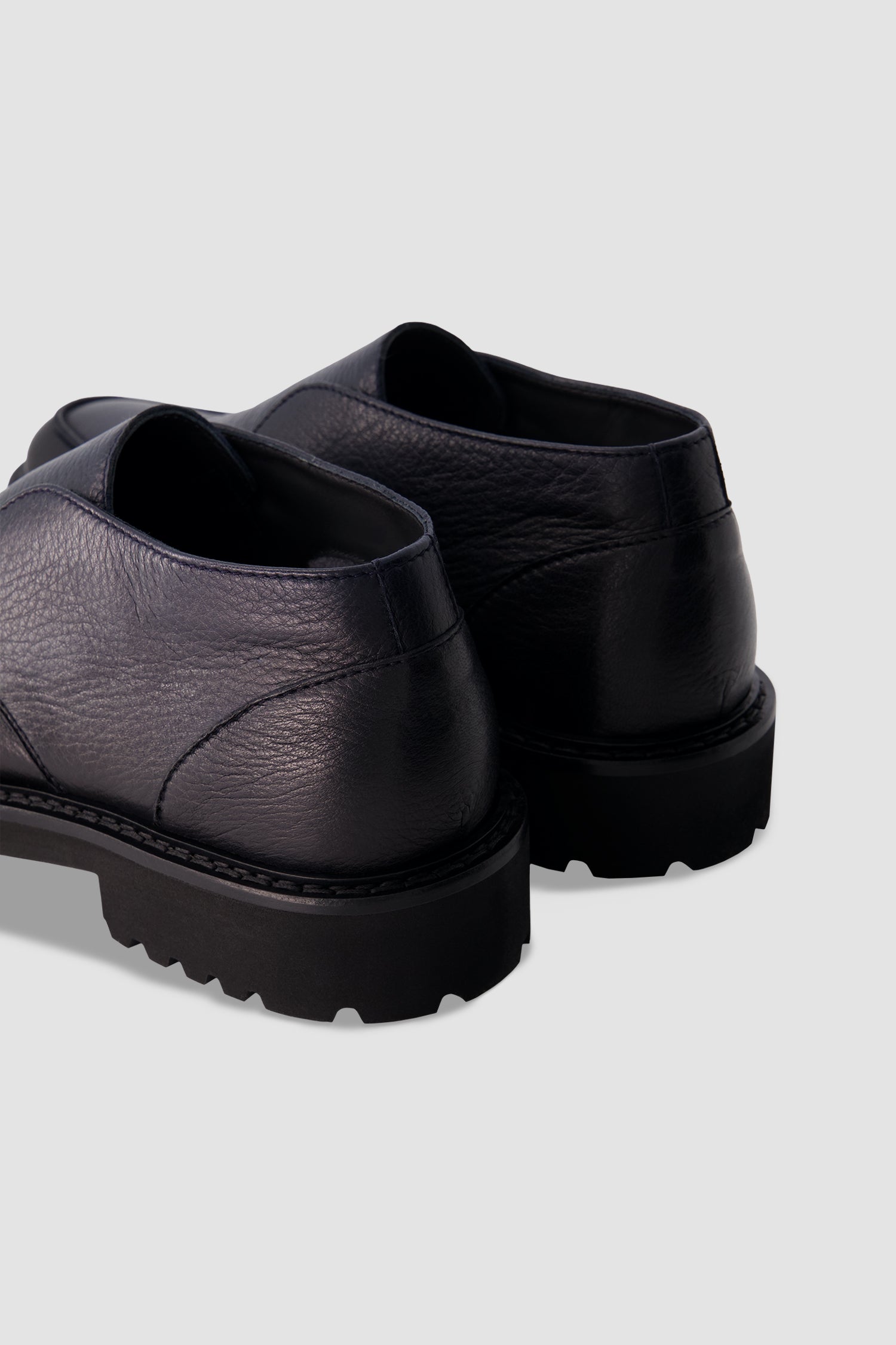 Ducal's Navy Deerskin Leather Loafers