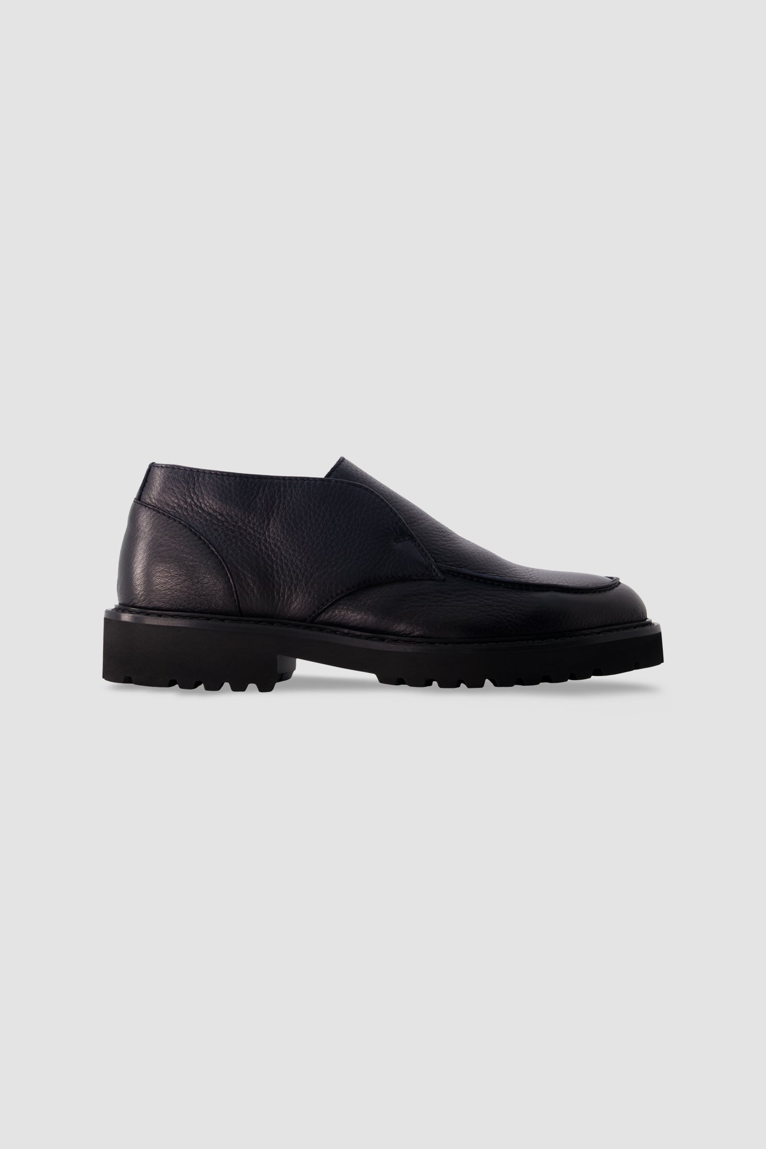Ducal's Navy Deerskin Leather Loafers