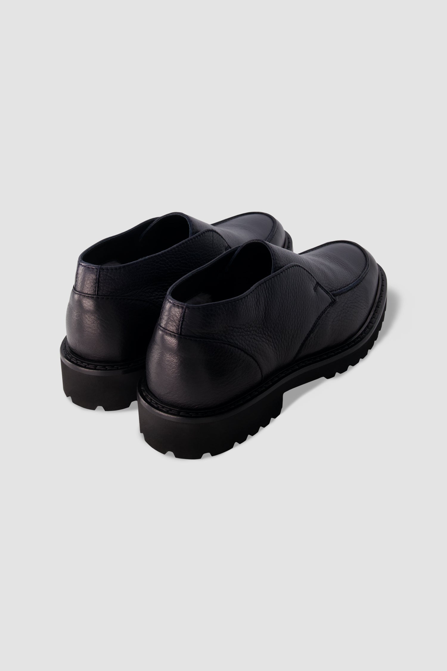 Ducal's Navy Deerskin Leather Loafers