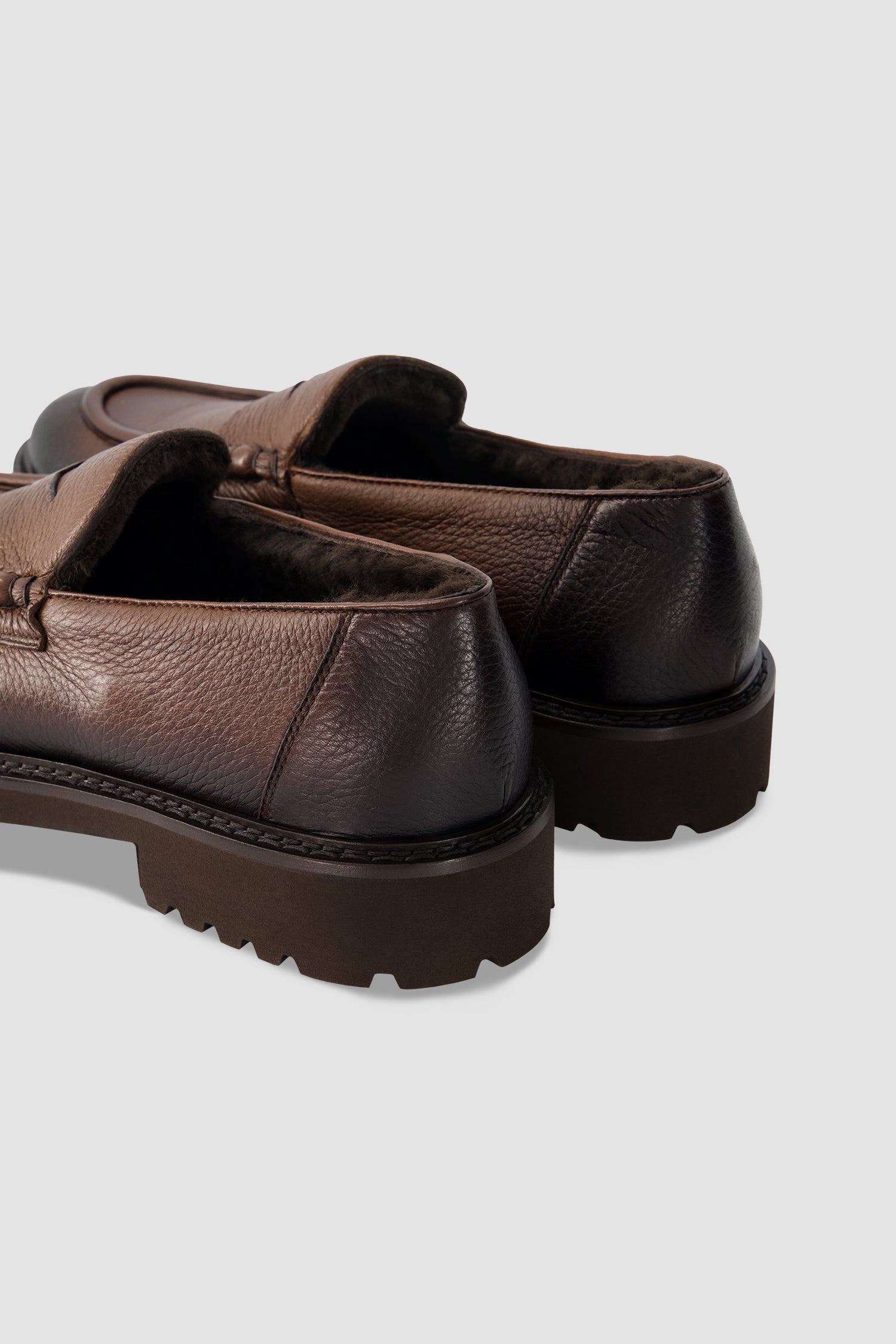 Ducal's Brown Leather Penny Loafers