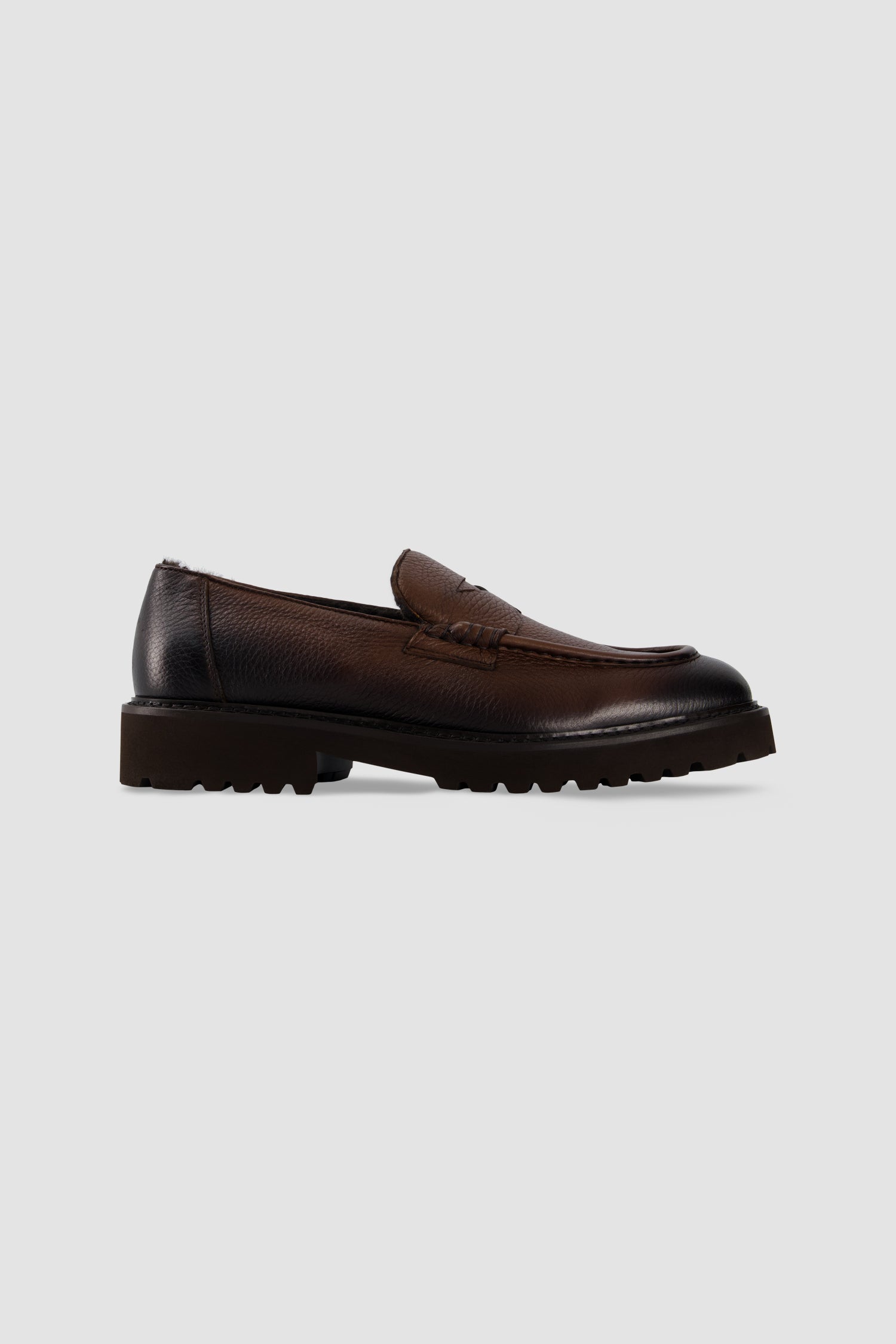 Ducal's Brown Leather Penny Loafers