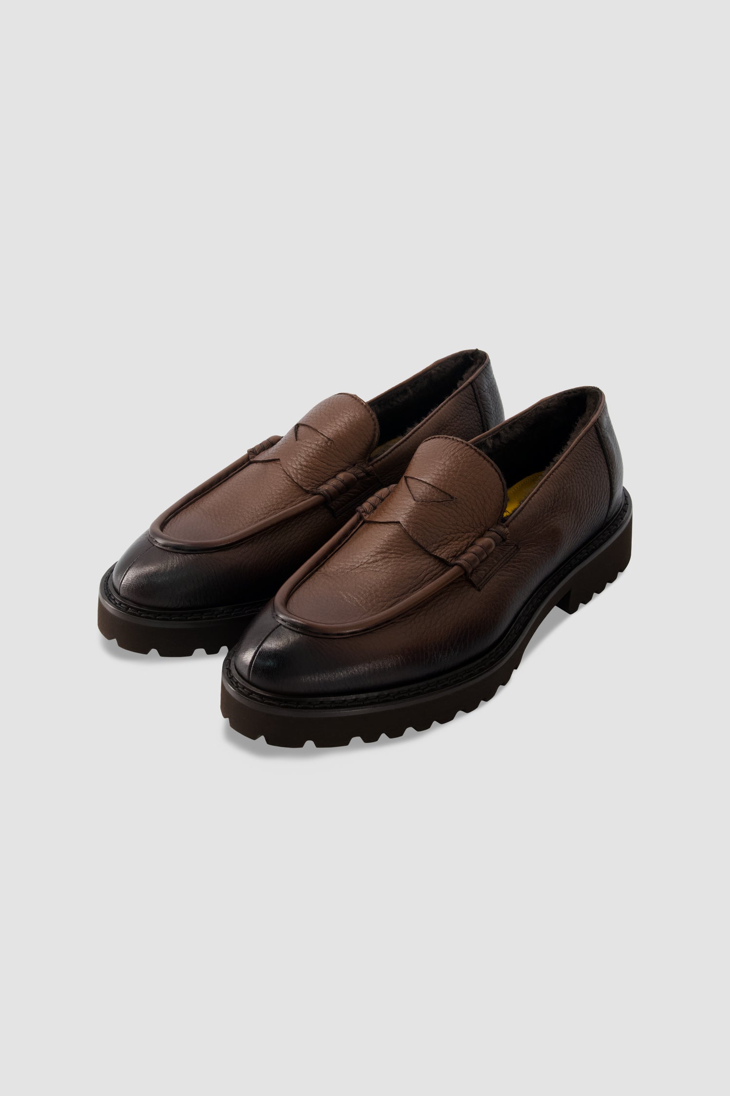 Ducal's Brown Leather Penny Loafers