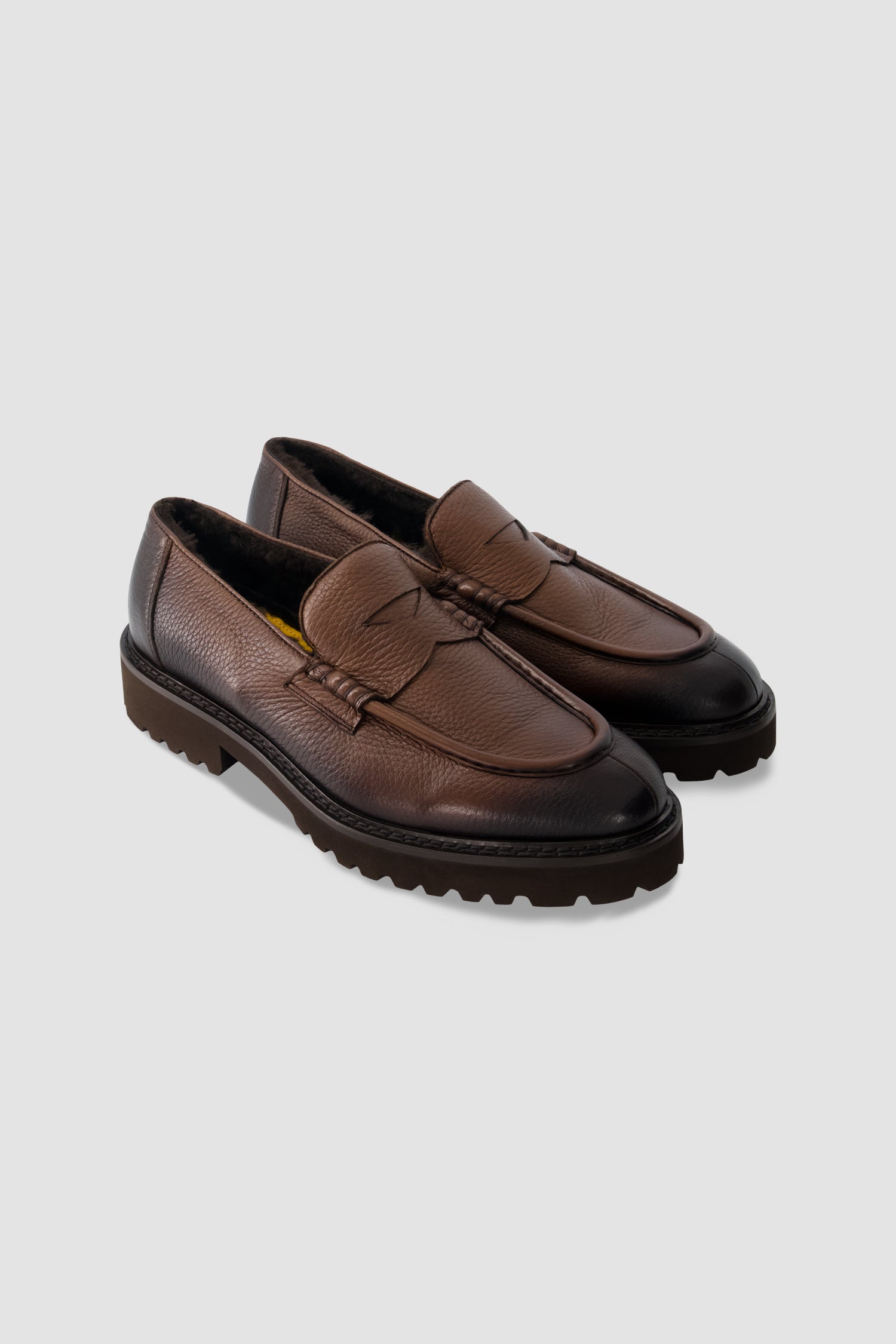 Ducal's Brown Leather Penny Loafers