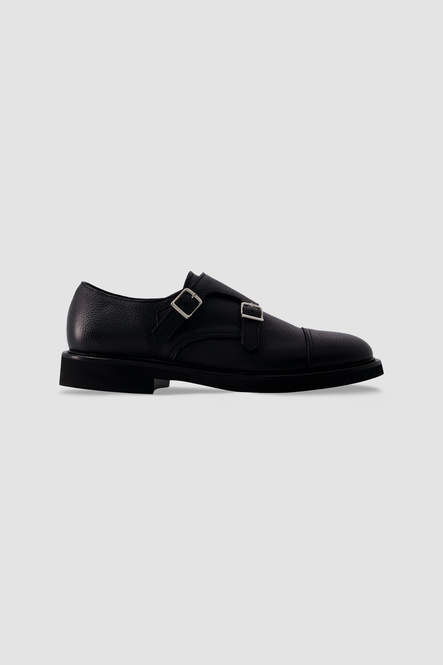 Ducal's Navy Strapped Leather Loafers