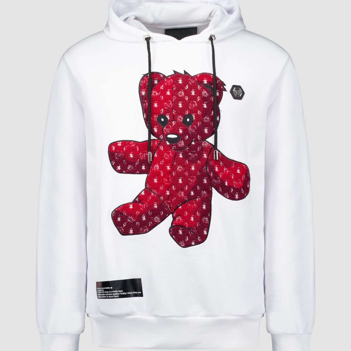 Philipp Plein White Teddy Bear Hoodie