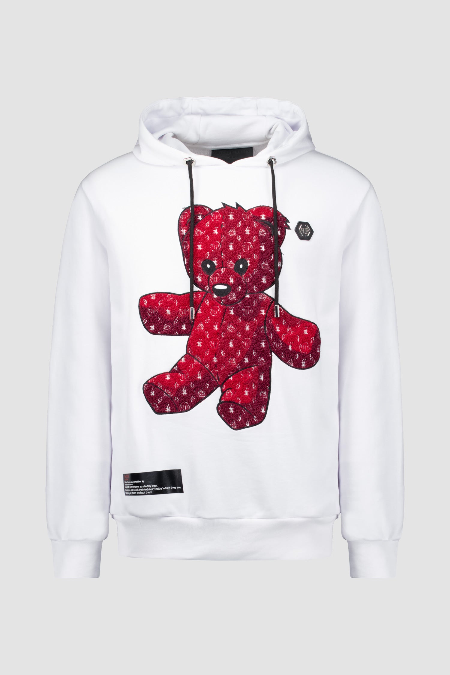 Philipp Plein White Hoodie Sweatshirt Teddy Bear