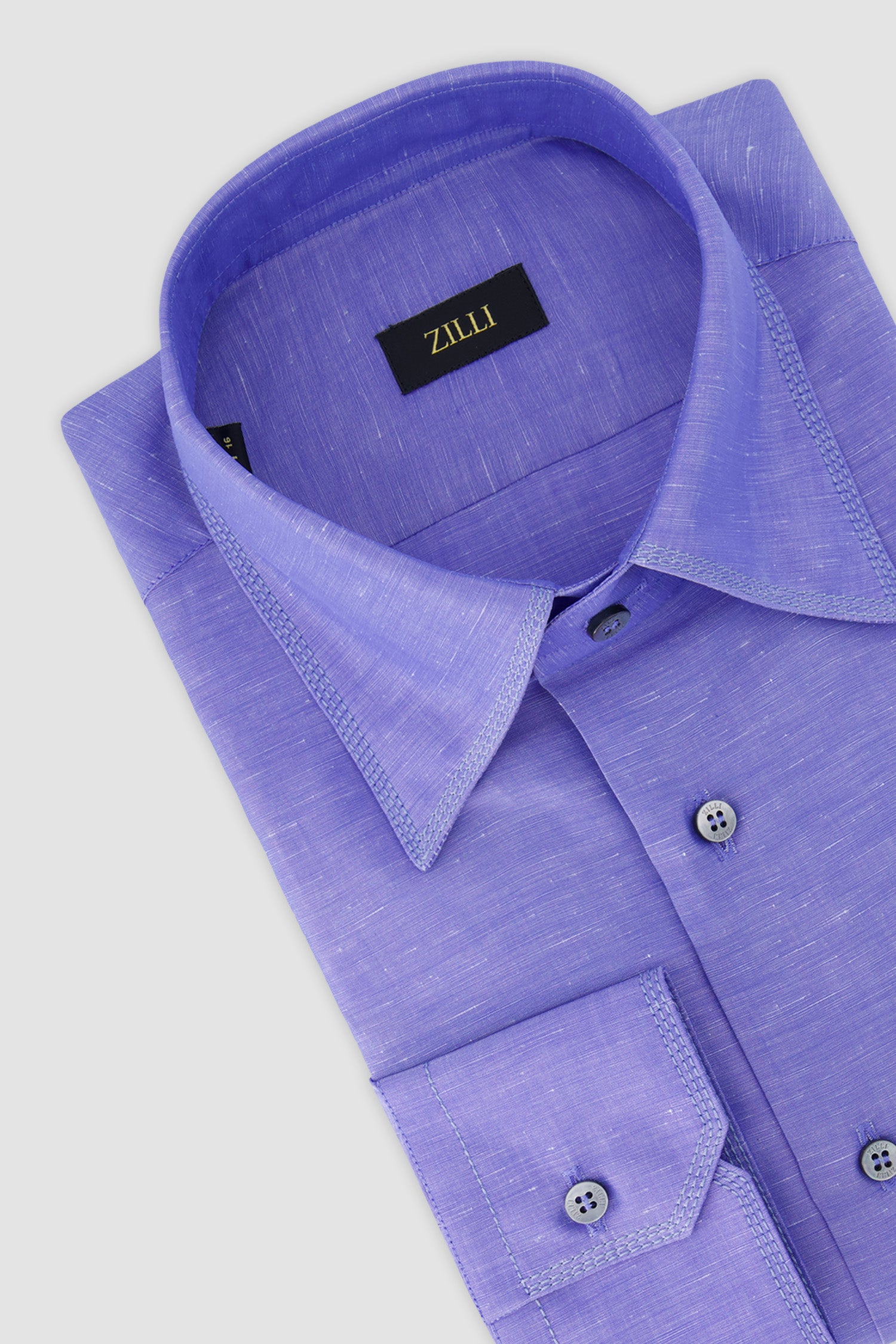 Zilli Blue Linen Cotton Shirt