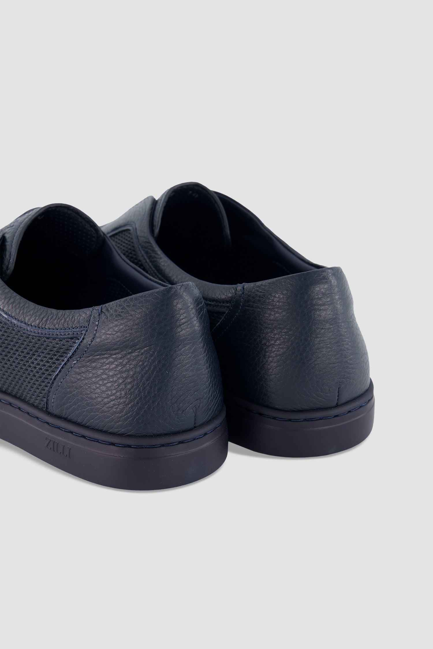 Zilli Deerskin navy  Slip-On Sneakers