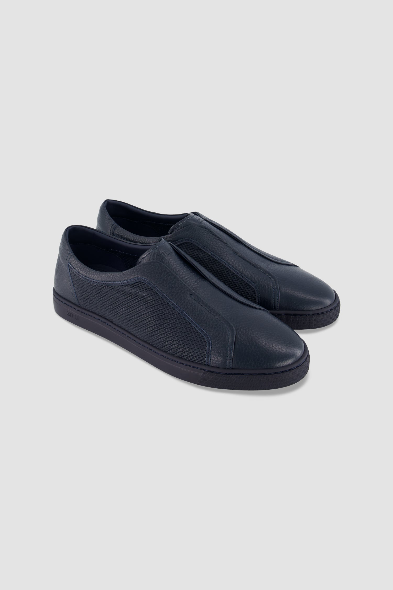 Zilli Deerskin navy  Slip-On Sneakers