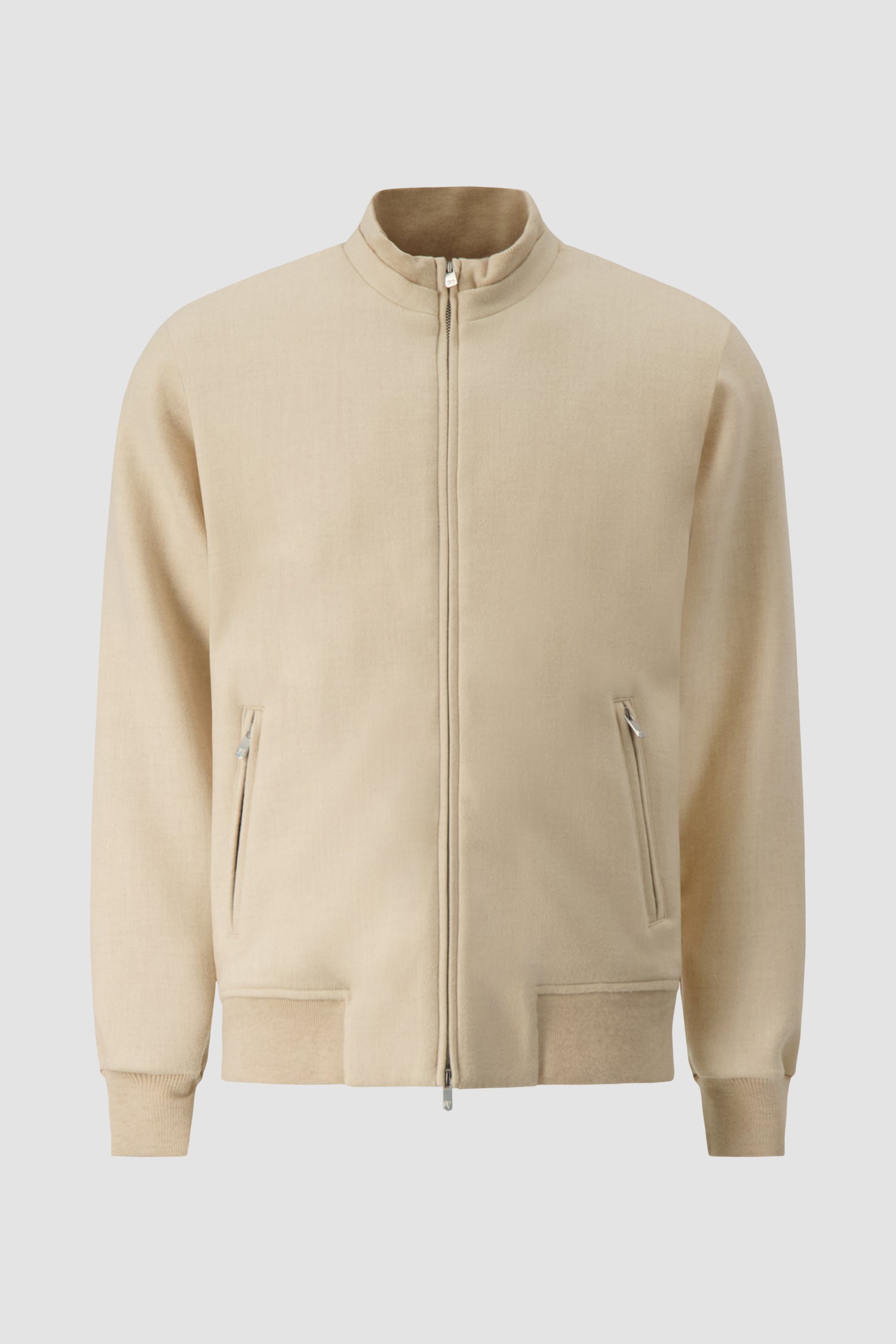Marco Pescarolo Beige Zip Bomber Jacket