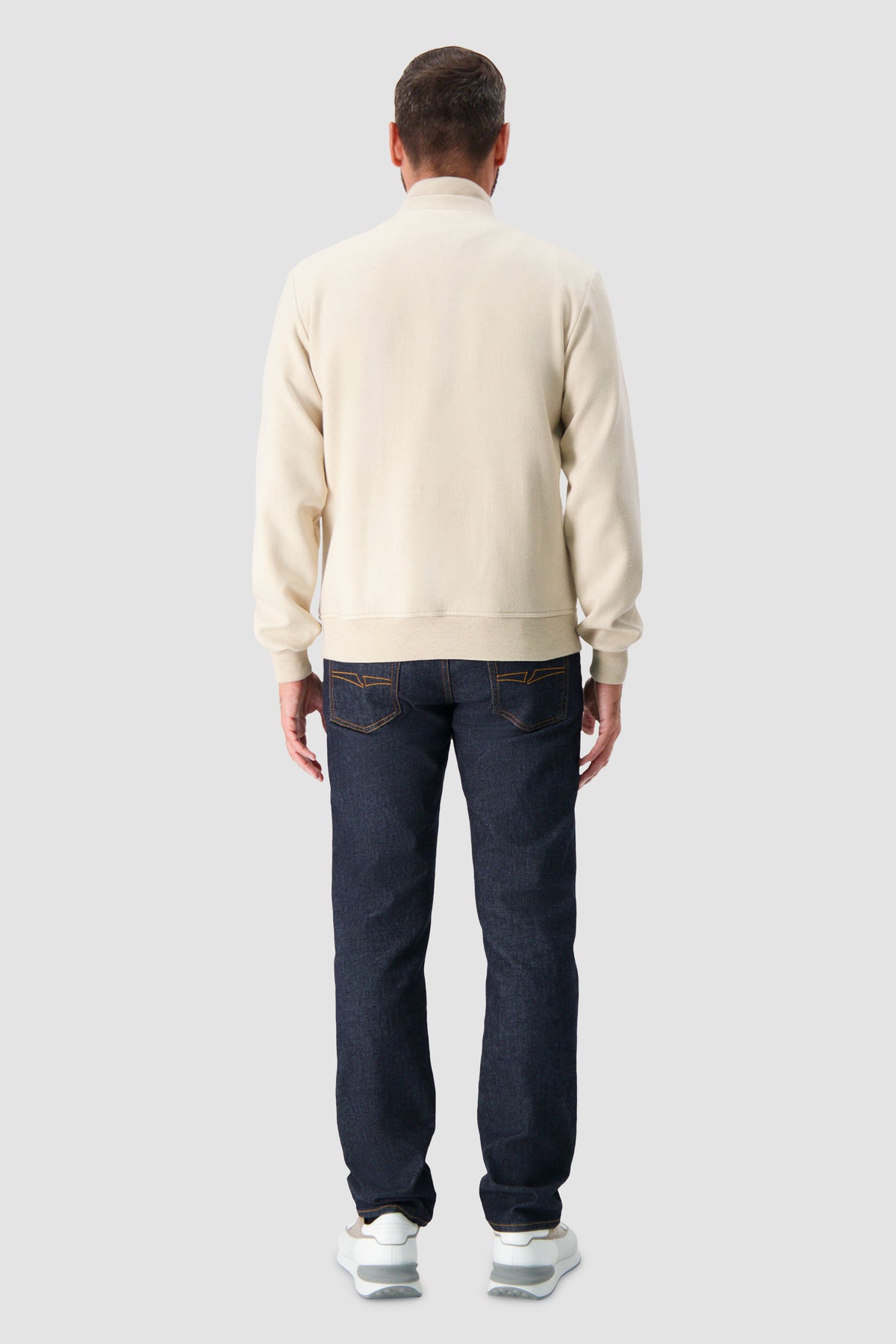 Marco Pescarolo Beige Zip Bomber Jacket