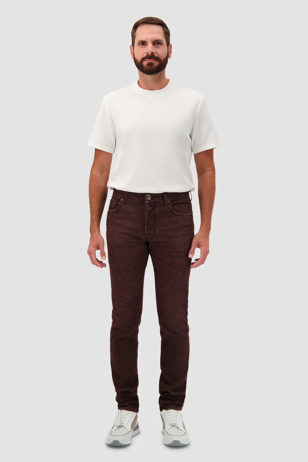 Jacob Cohen Burgundy Washed Denim Jeans