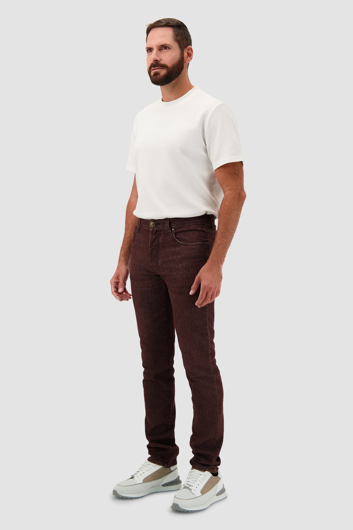 Jacob Cohen Burgundy Washed Denim Jeans