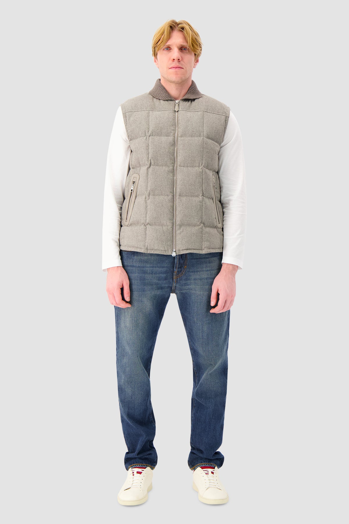 Jacob Cohen Taupe Quilted Virgin Wool Vest