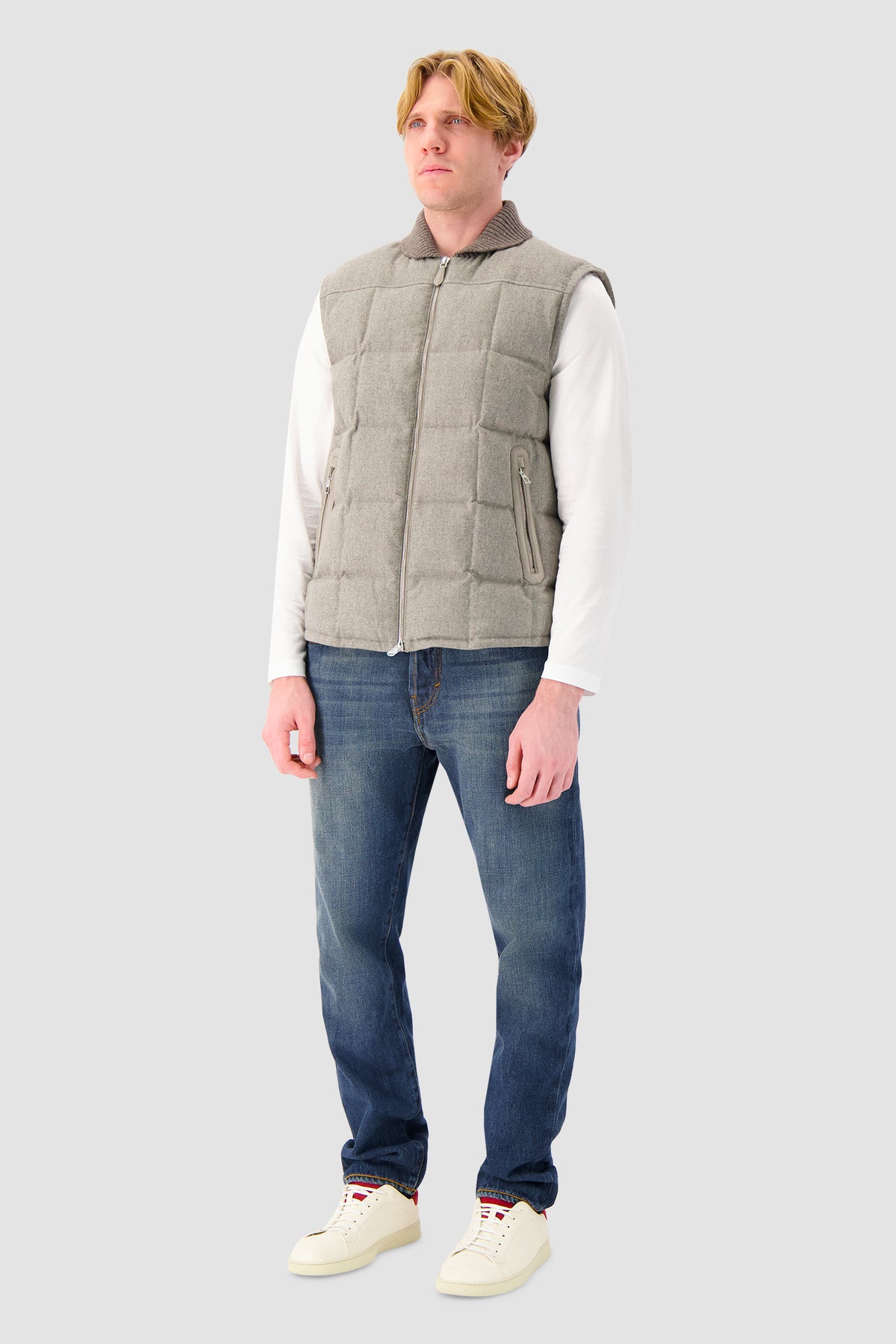 Jacob Cohen Taupe Quilted Virgin Wool Vest