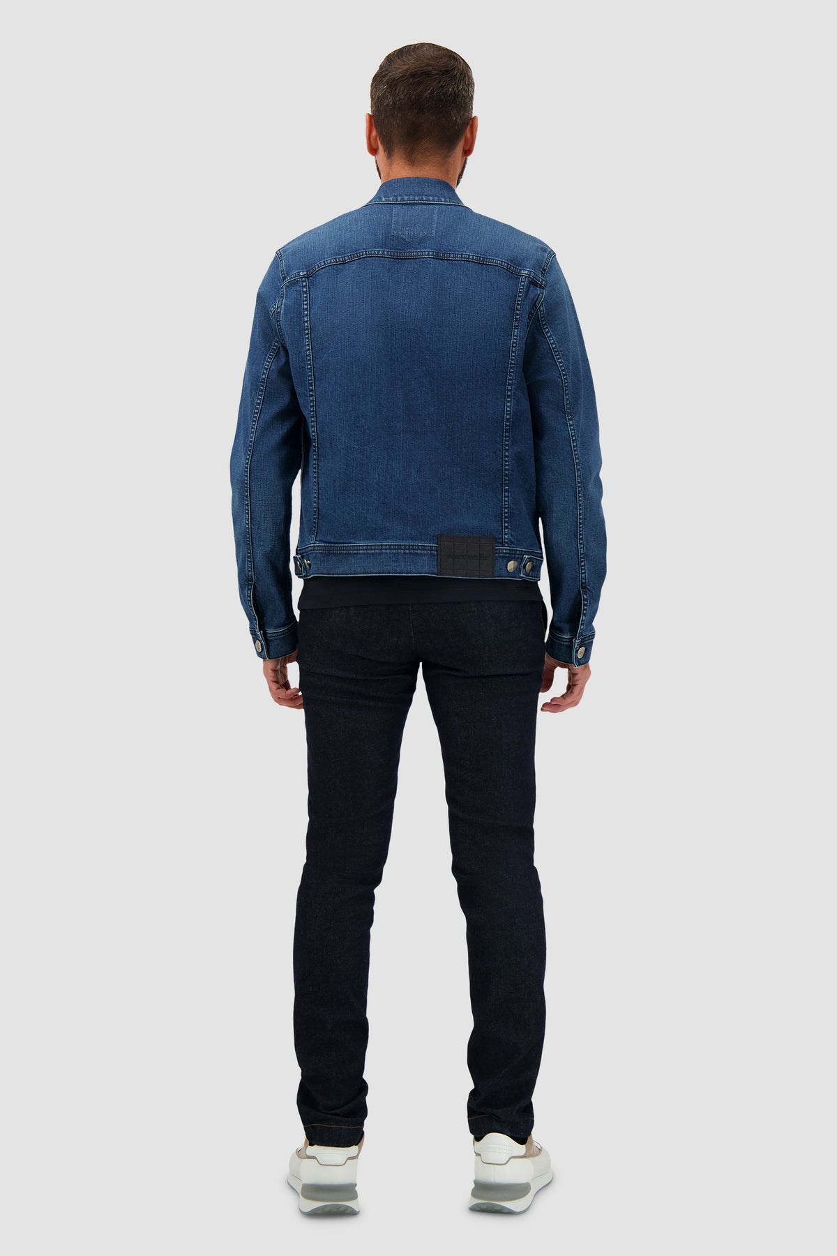 Jacob Cohen Medium Blue Washed Stretch Denim Trucker Jacket