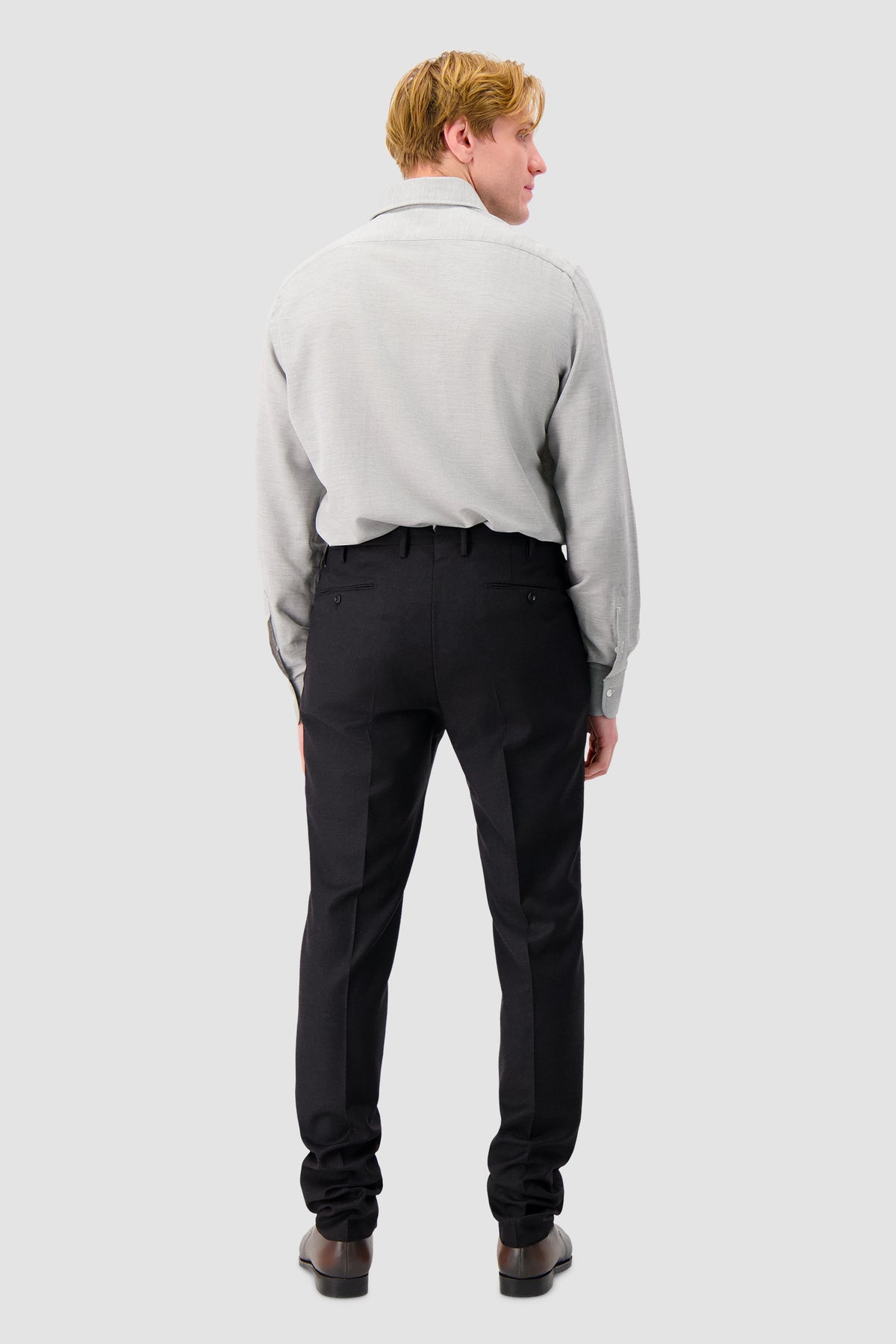 Barba Napoli Grey Cotton/Cashmere Dress Shirt
