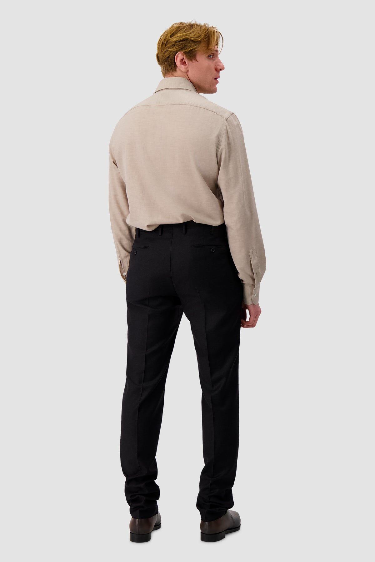 Barba Napoli Brown Cotton/Cashmere Dress Shirt