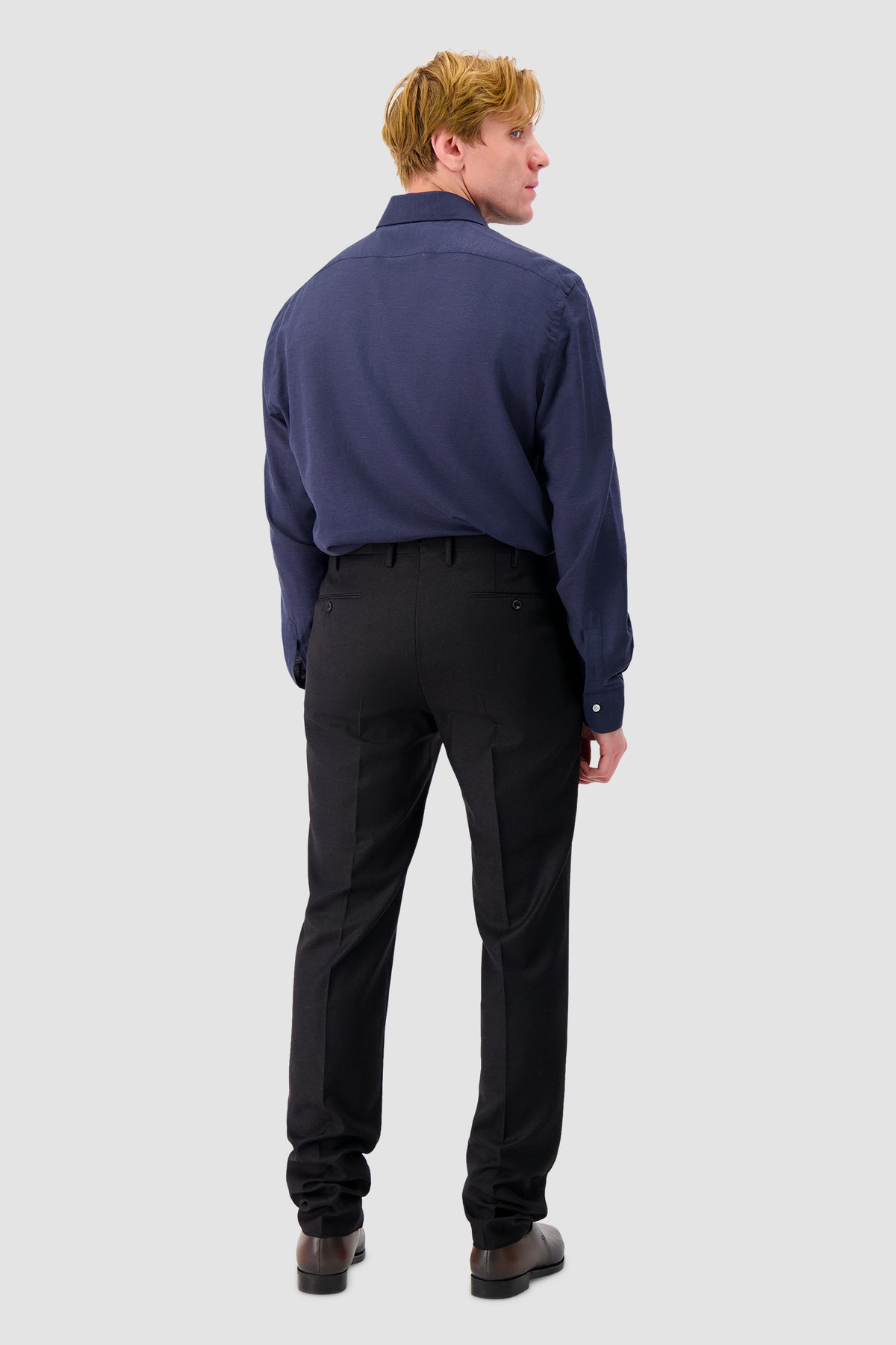 Barba Napoli Navy Cotton/Cashmere Dress Shirt