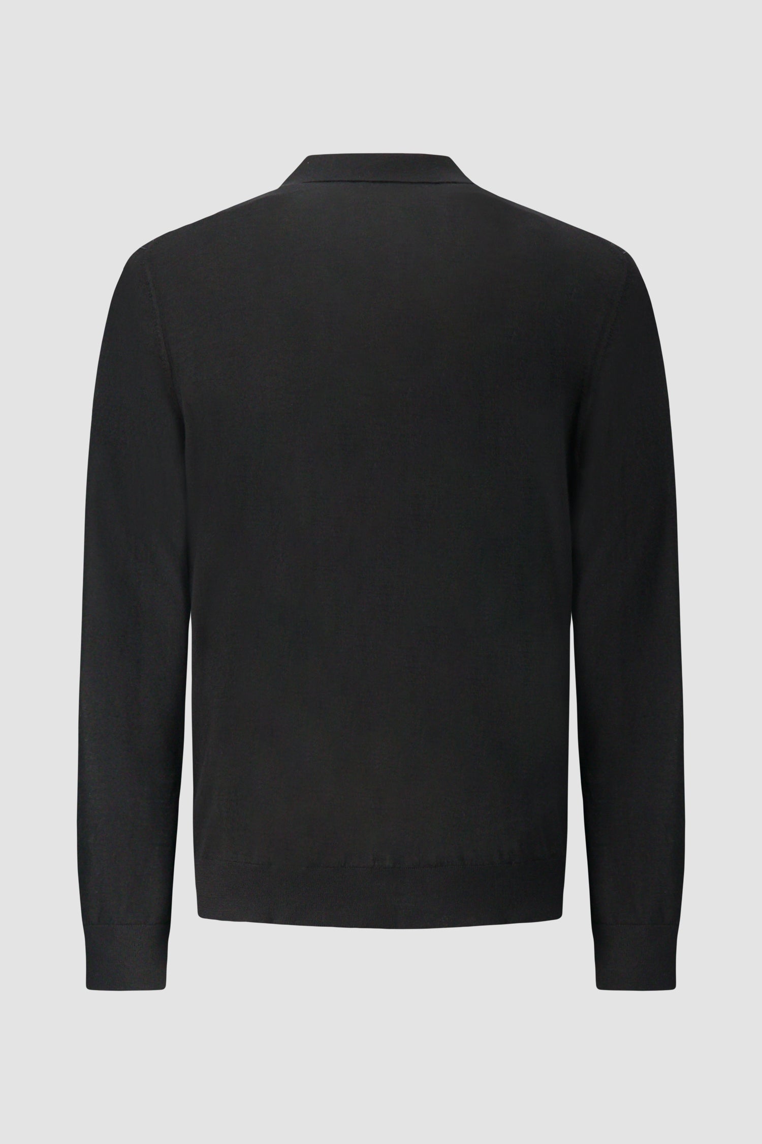 Stefano Ricci Black Cashmere/Silk Jacquard Zip Long Sleeve Polo