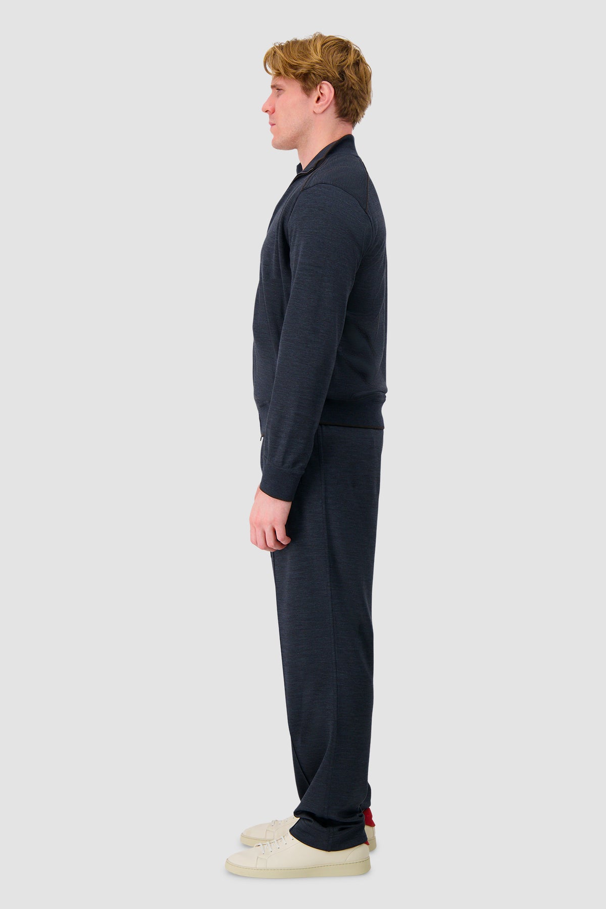 Stefano Ricci Navy Wool Knit Zip Sweater
