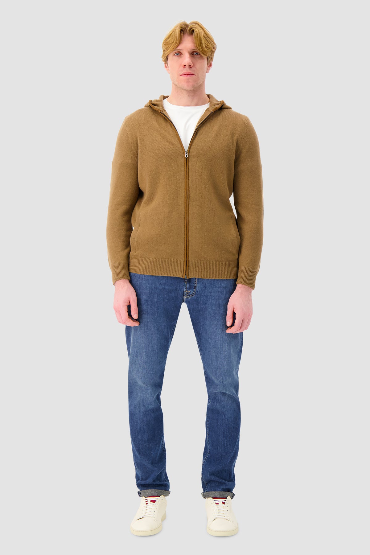 Sease Brown Cashmere Knit Hoodie