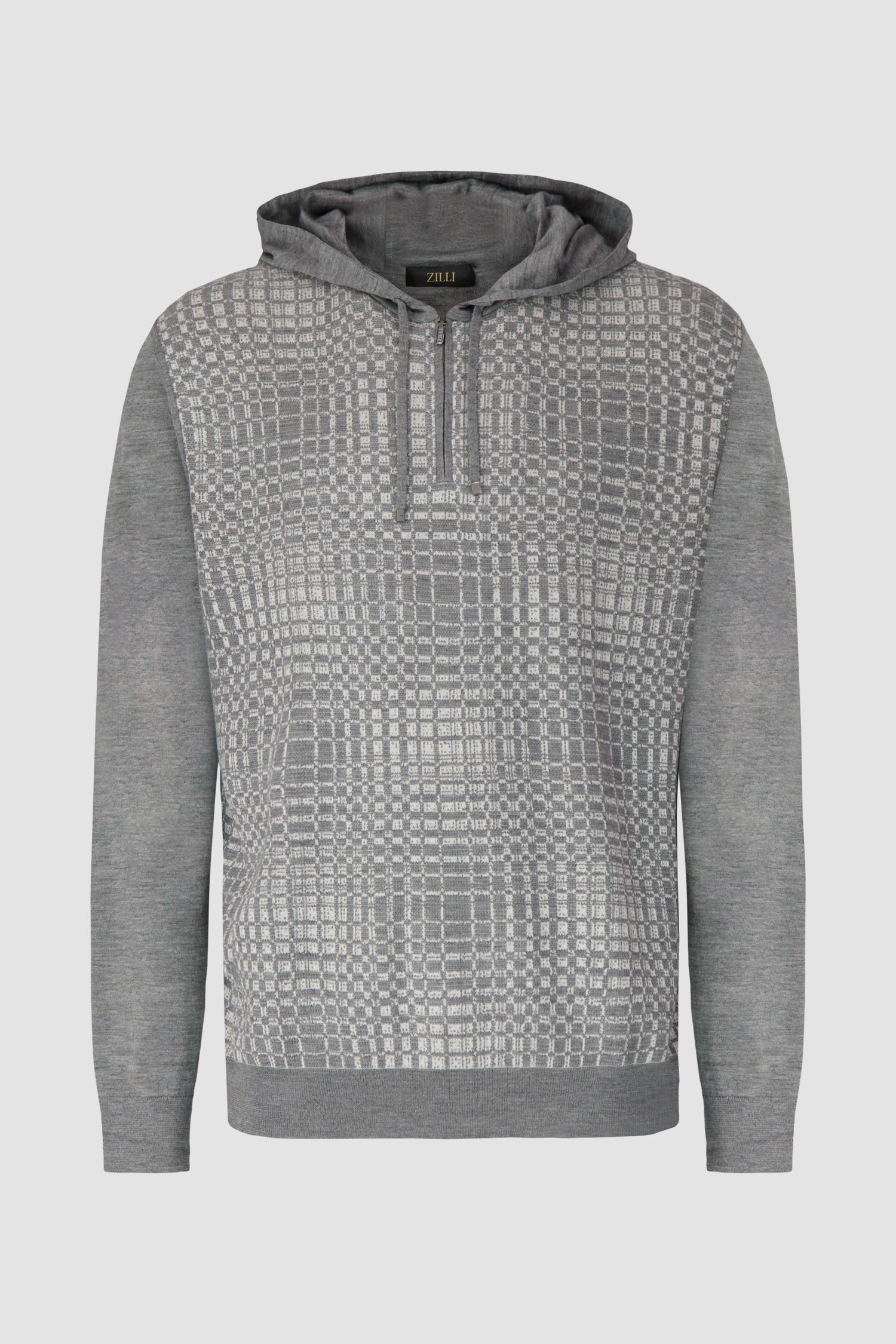 Zilli Grey Zipped Sweater with Hood