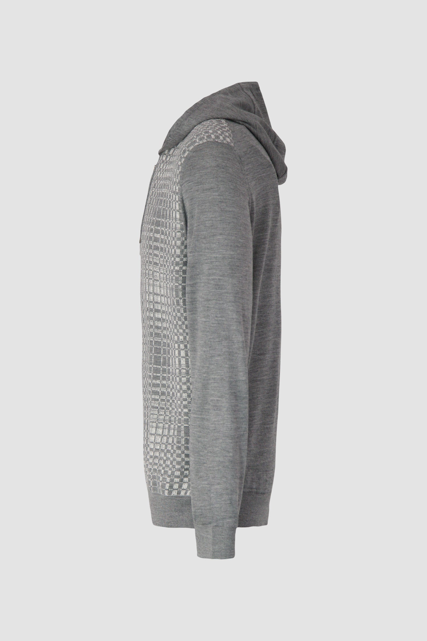 Zilli Grey Zipped Sweater with Hood