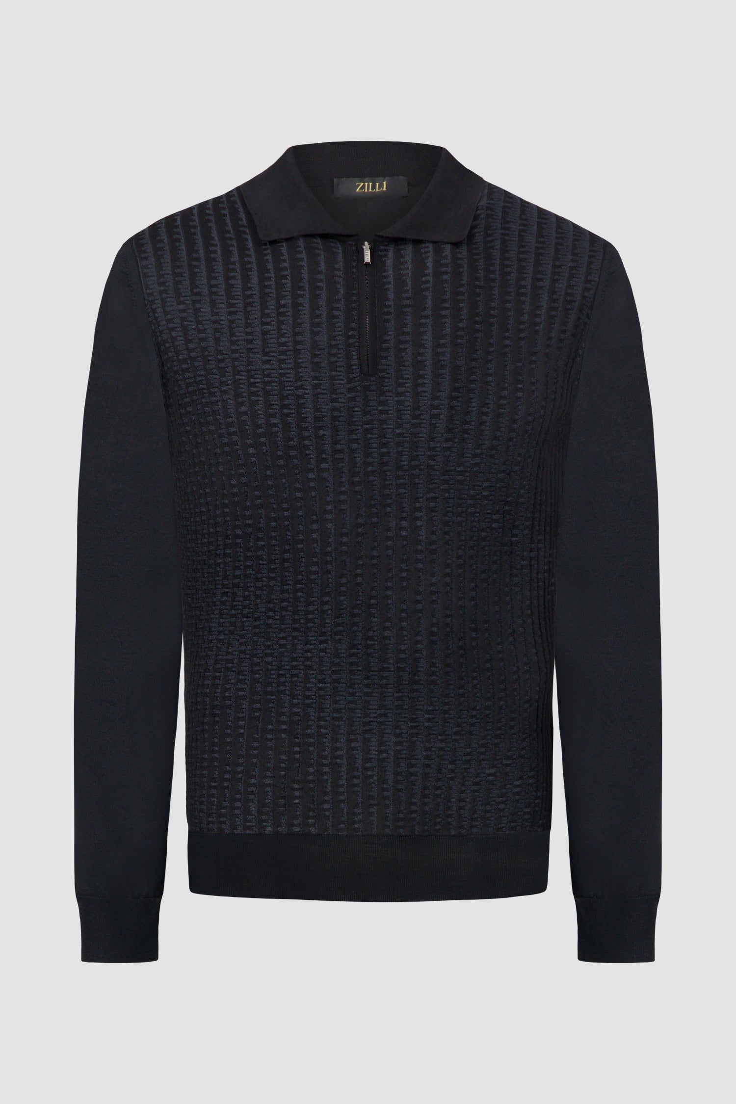 Zilli Black Zipped Collar Knitwear Sweater