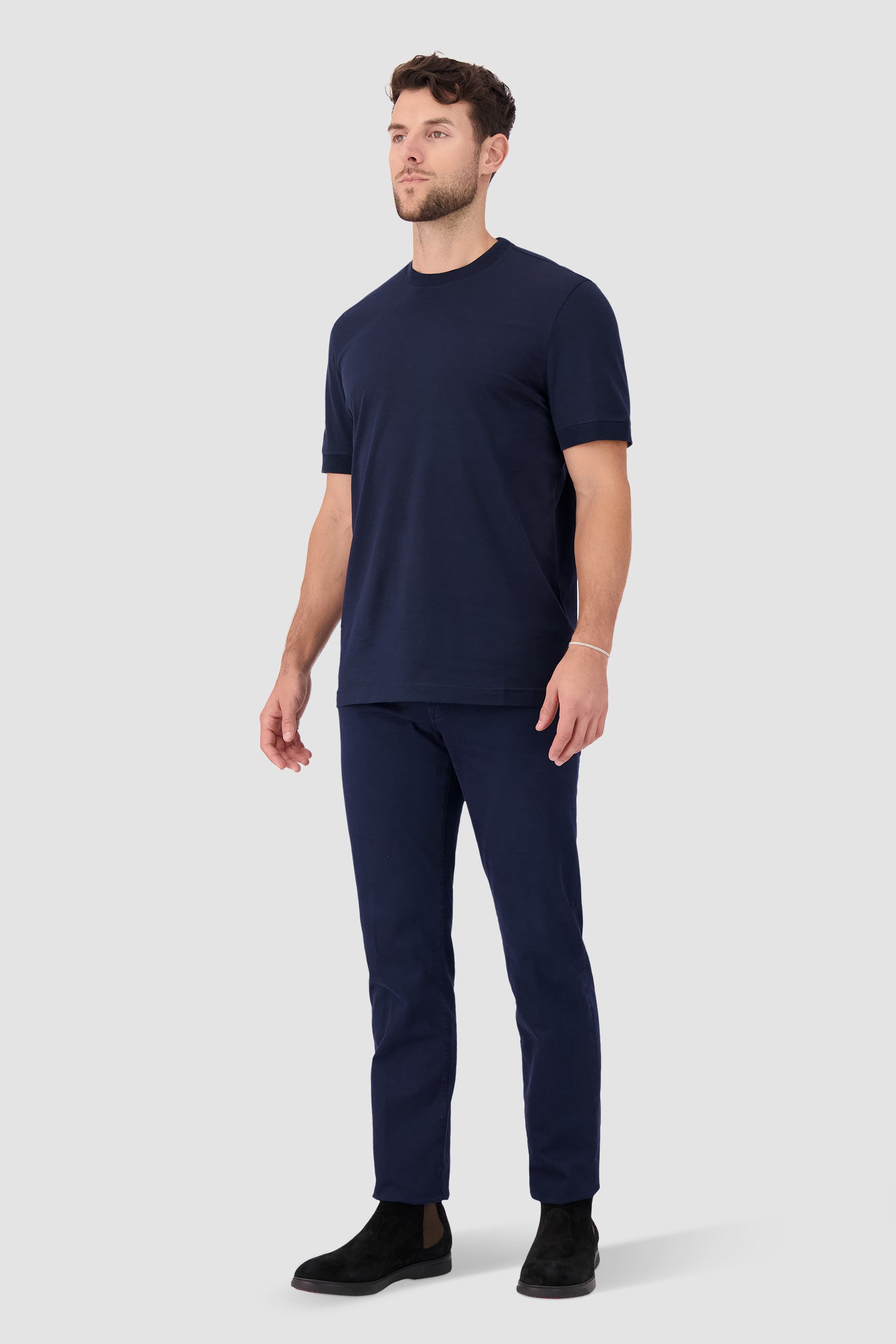 Kiton Navy Cotton T-Shirt