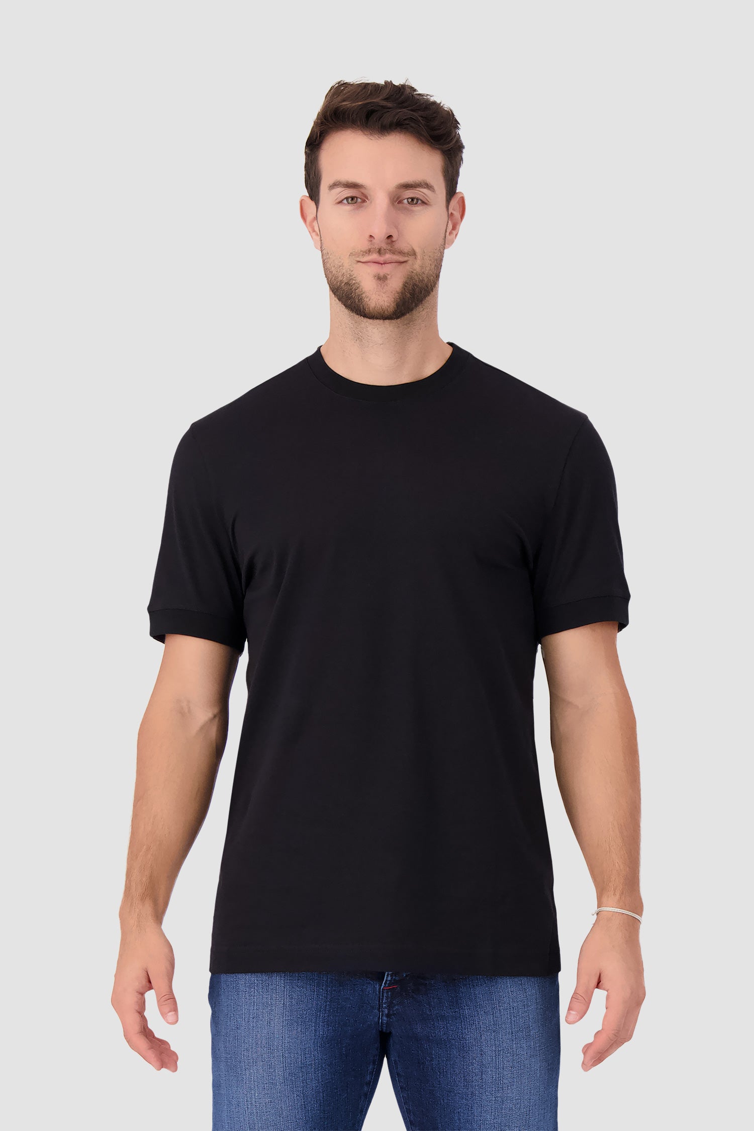 Kiton Black Cotton T-Shirt