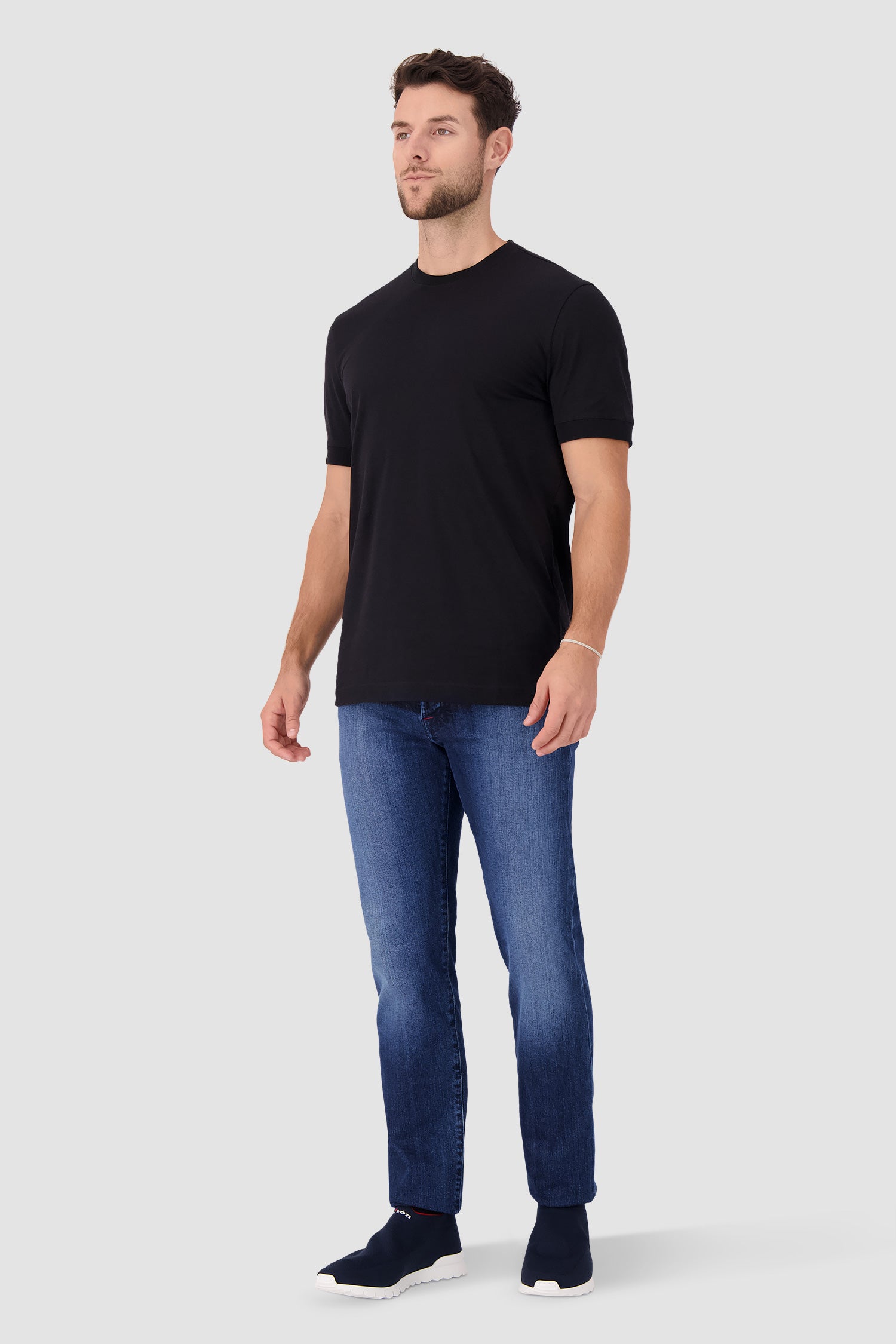 Kiton Black Cotton T-Shirt