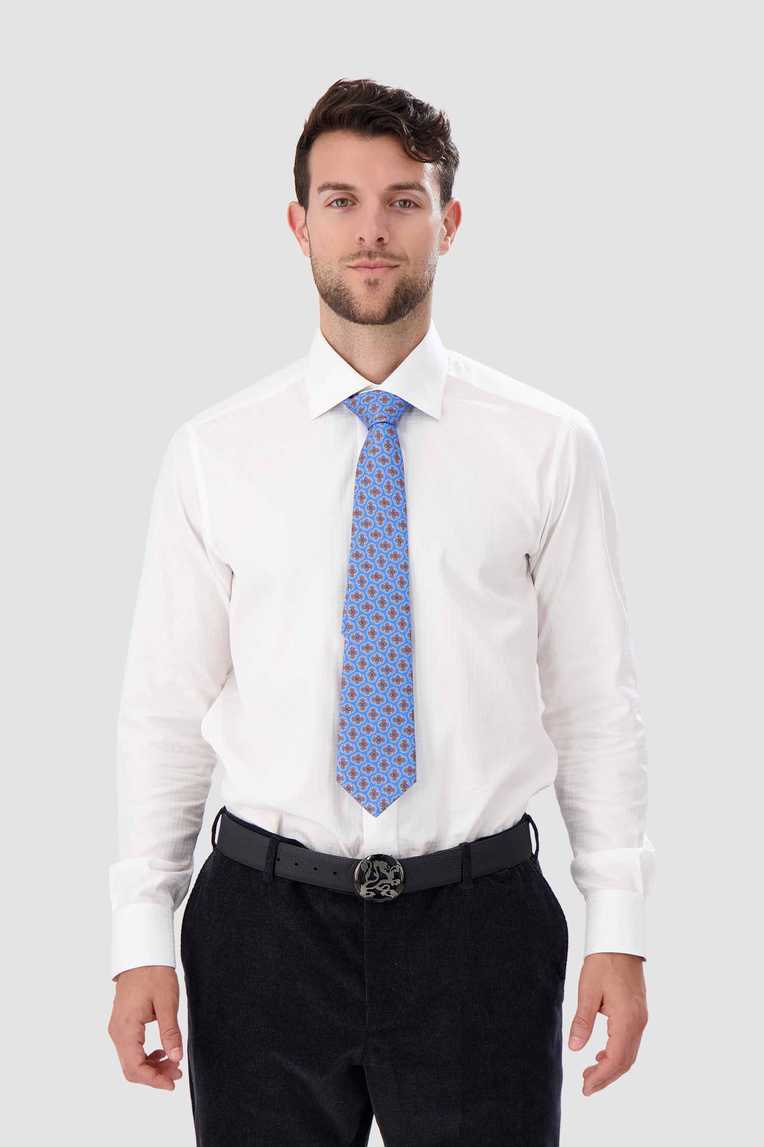 Kiton Blue Silk Tie