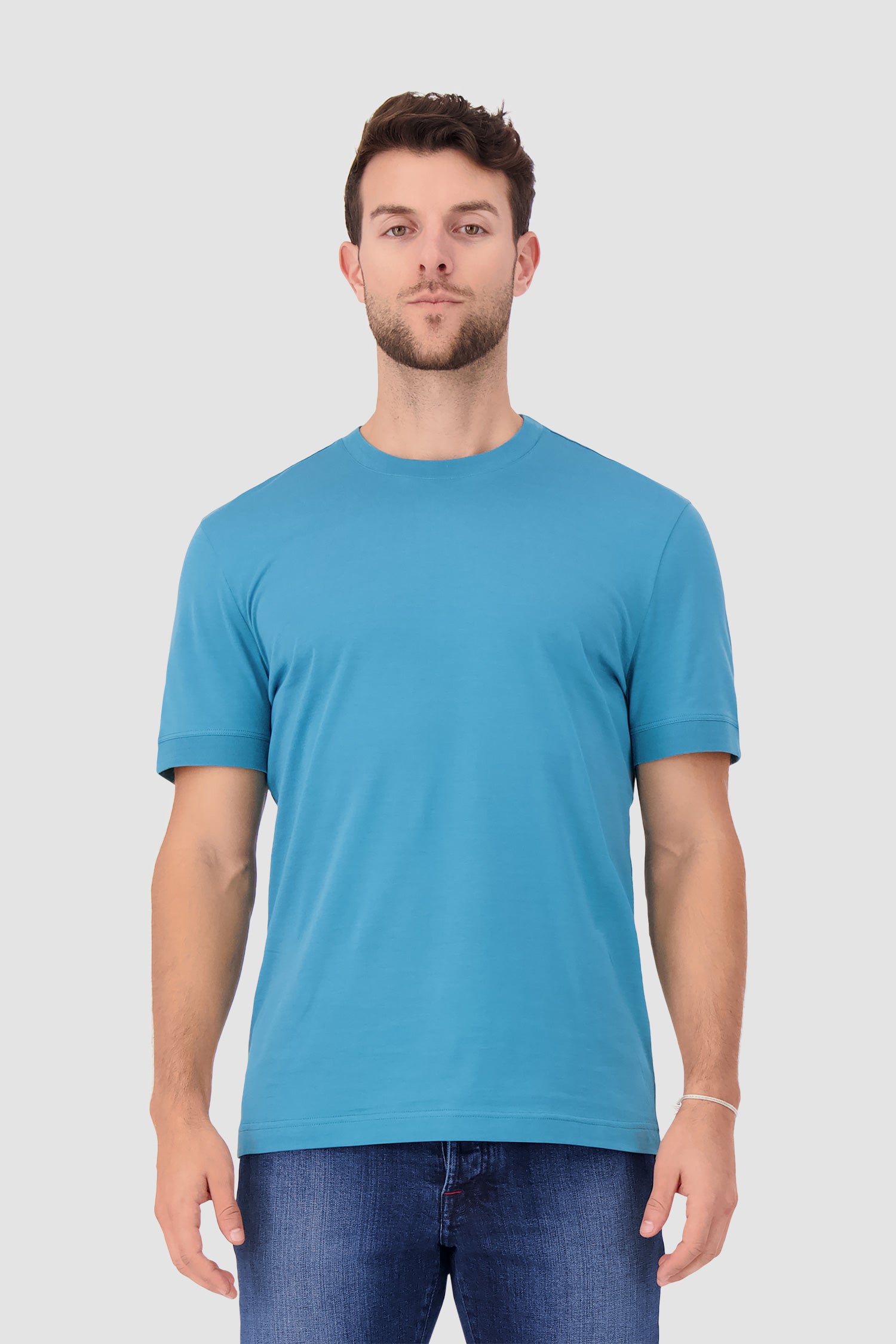 Kiton Turquoise Cotton T-Shirt