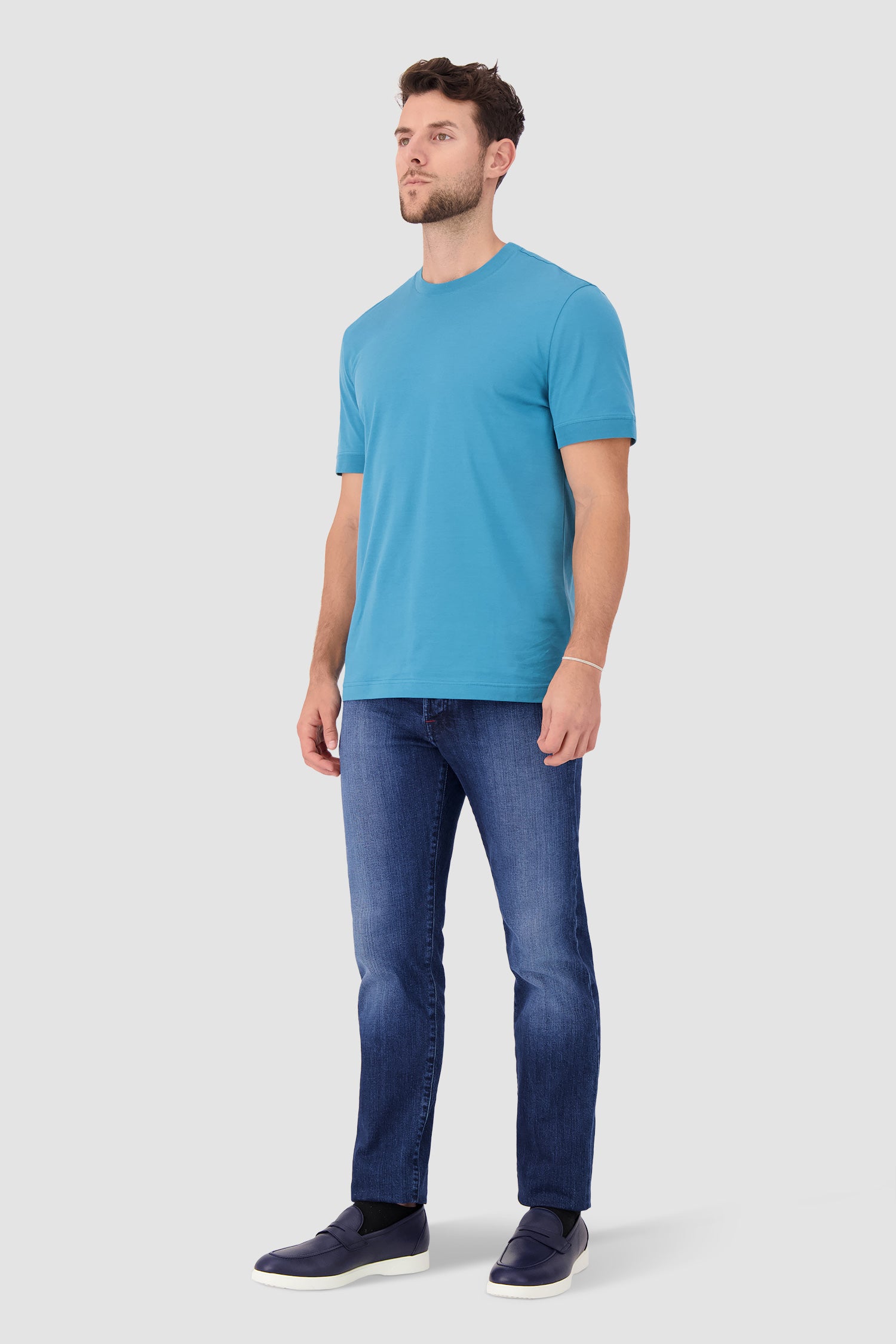 Kiton Turquoise Cotton T-Shirt