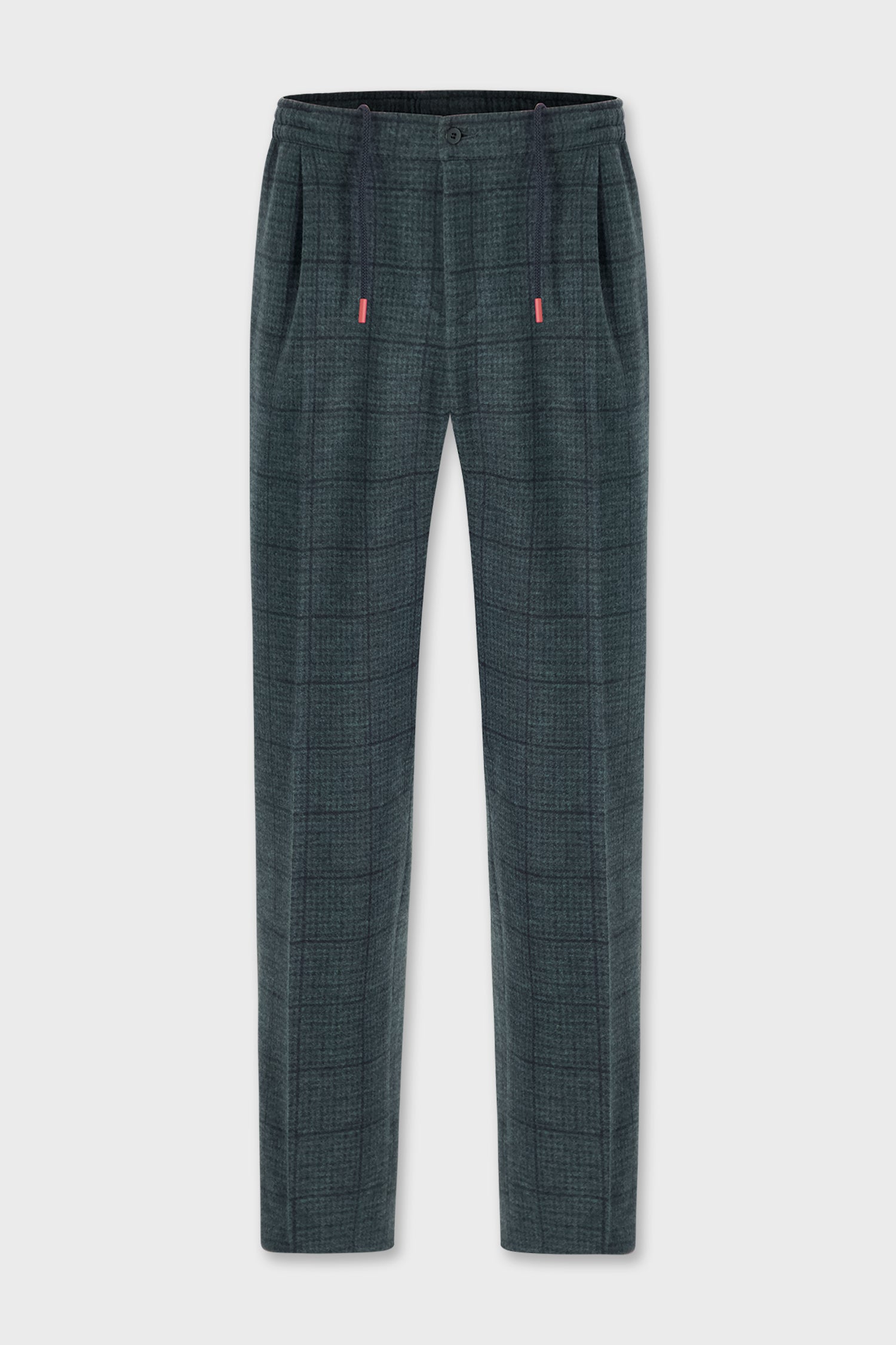 Kiton Green Plaid Trousers