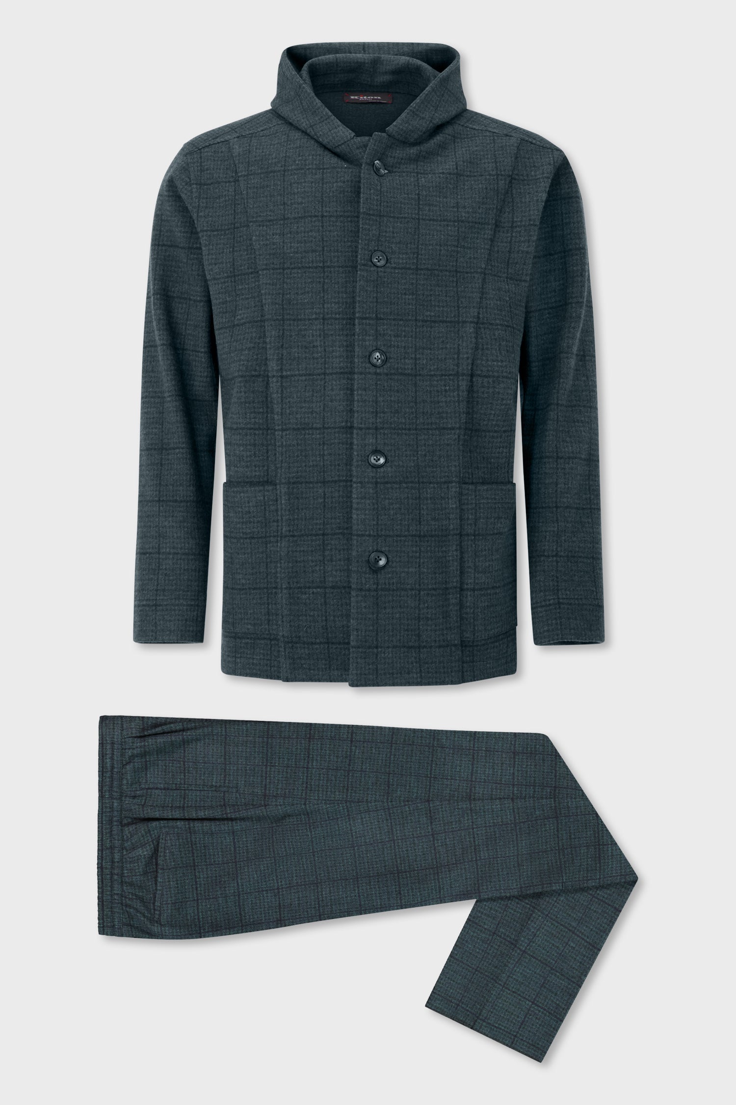 Kiton Green Plaid Blazer