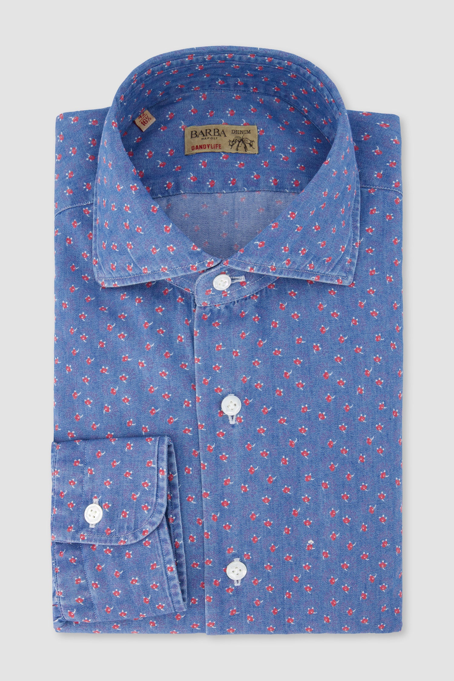Barba Napoli Blue Denim Shirt