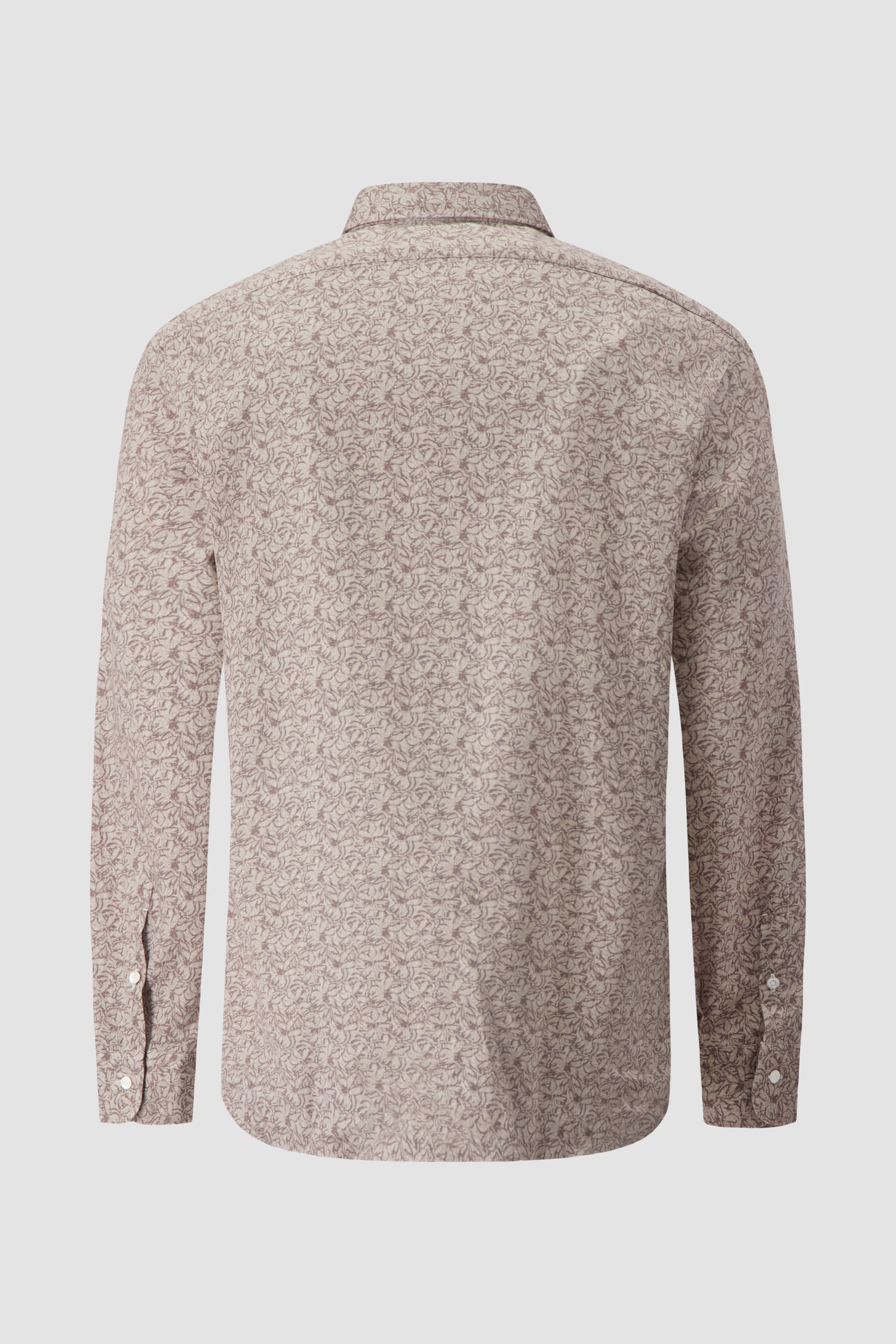 Barba Napoli Brown Cotton Floral Print Shirt