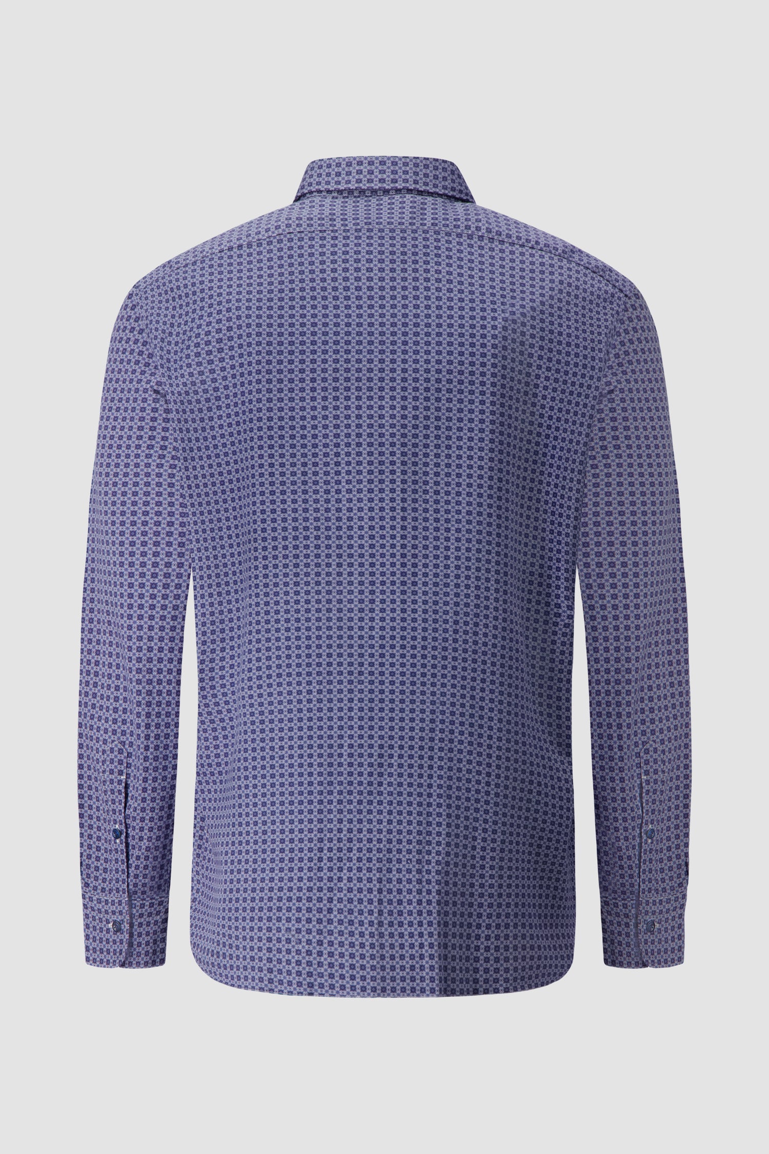 Barba Napoli Blue Cotton Print Shirt