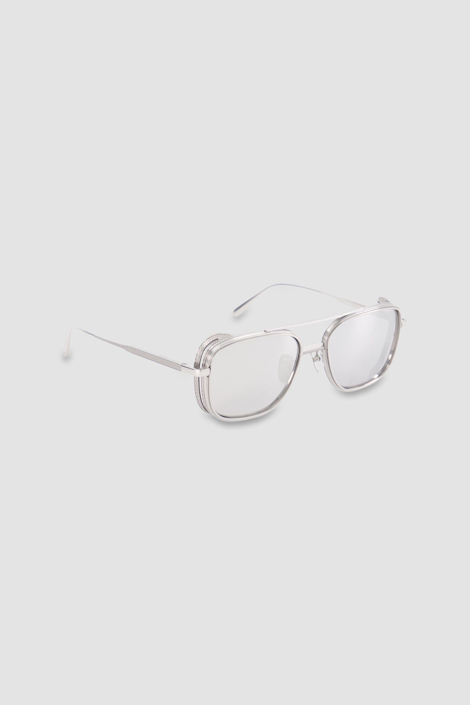 Linda Farrow 22K White Gold/Platinum Boyd Explorer Sunglasses with Component Set