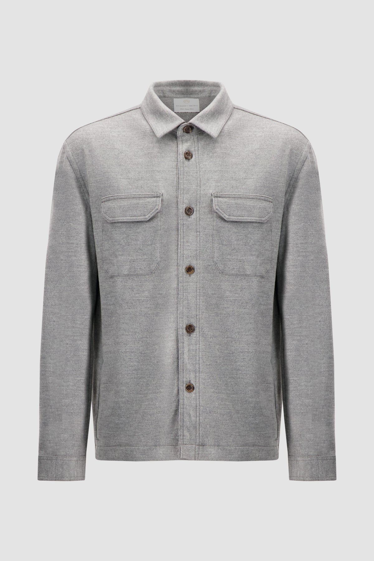 Richard J Brown Grey Wool Fred Overshirt