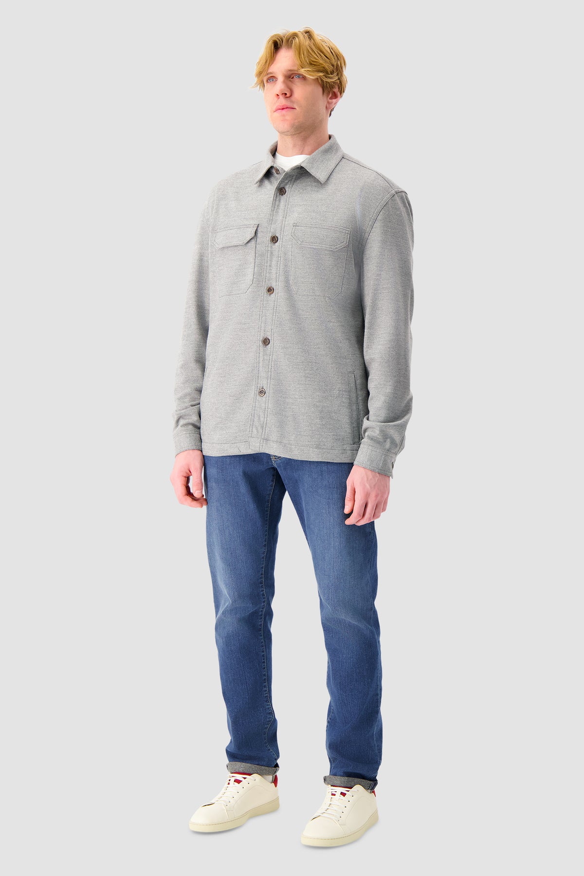 Richard J Brown Grey Wool Fred Overshirt