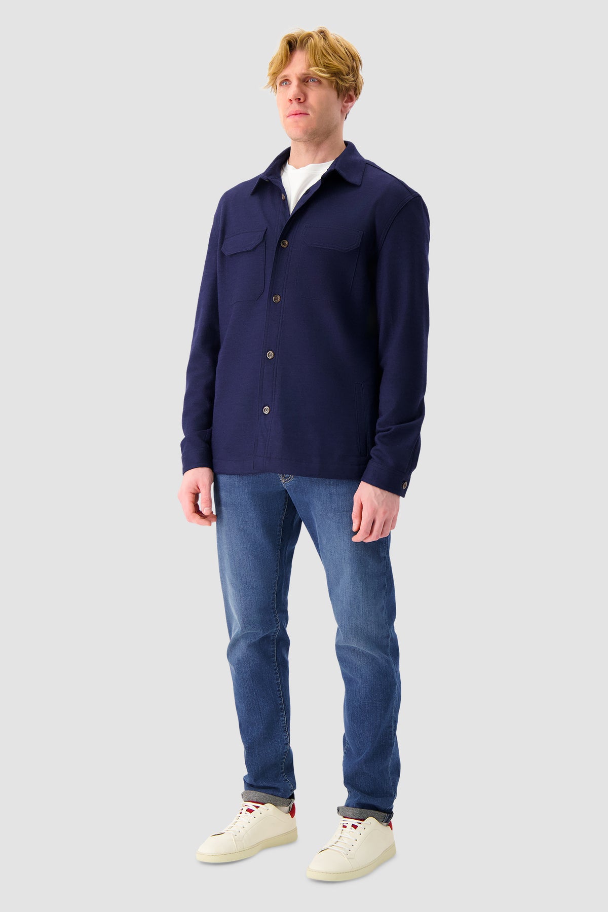 Richard J Brown Navy Wool Fred Overshirt