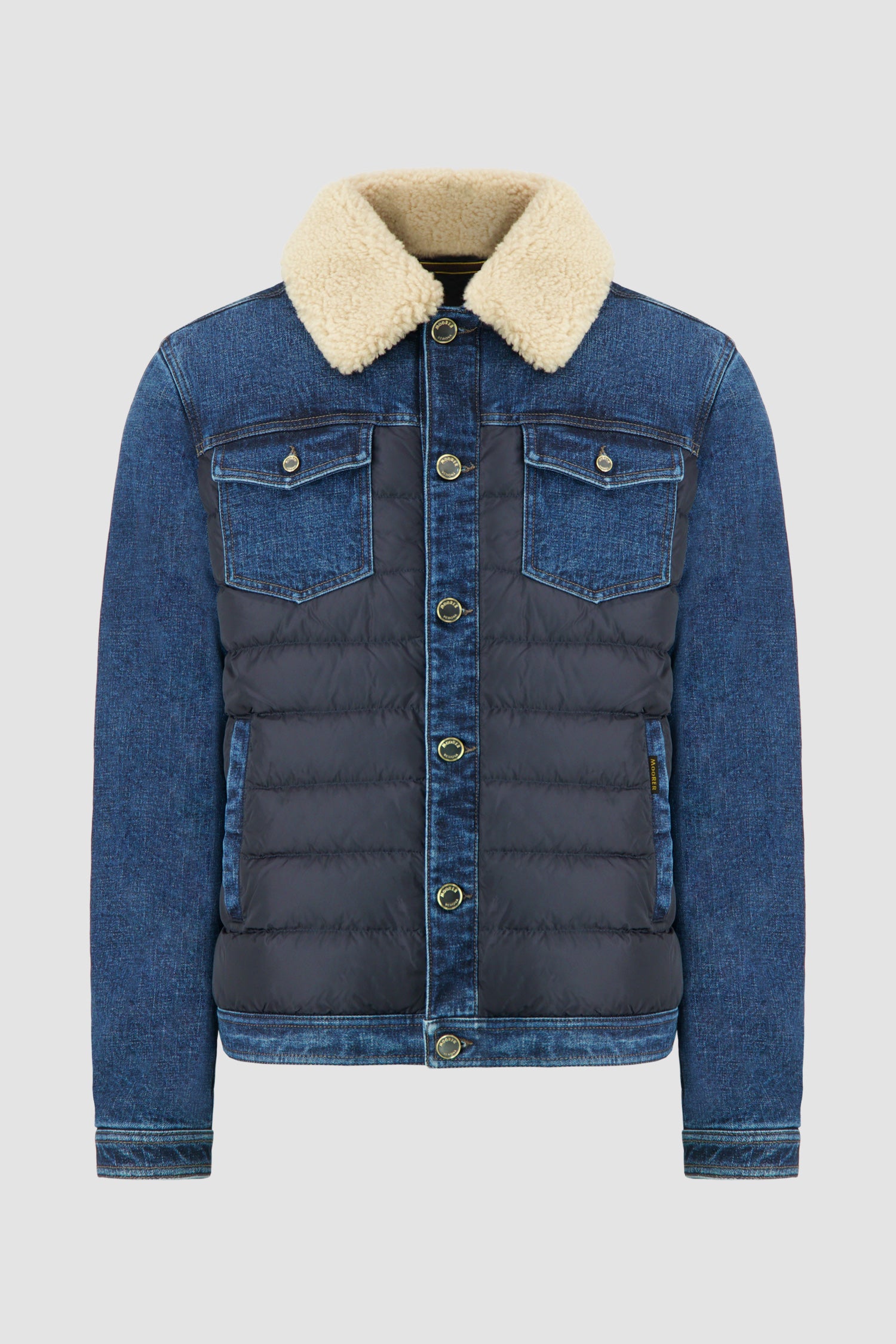 Moorer Blue MONDOR-FUR 104S Panelled Jacket