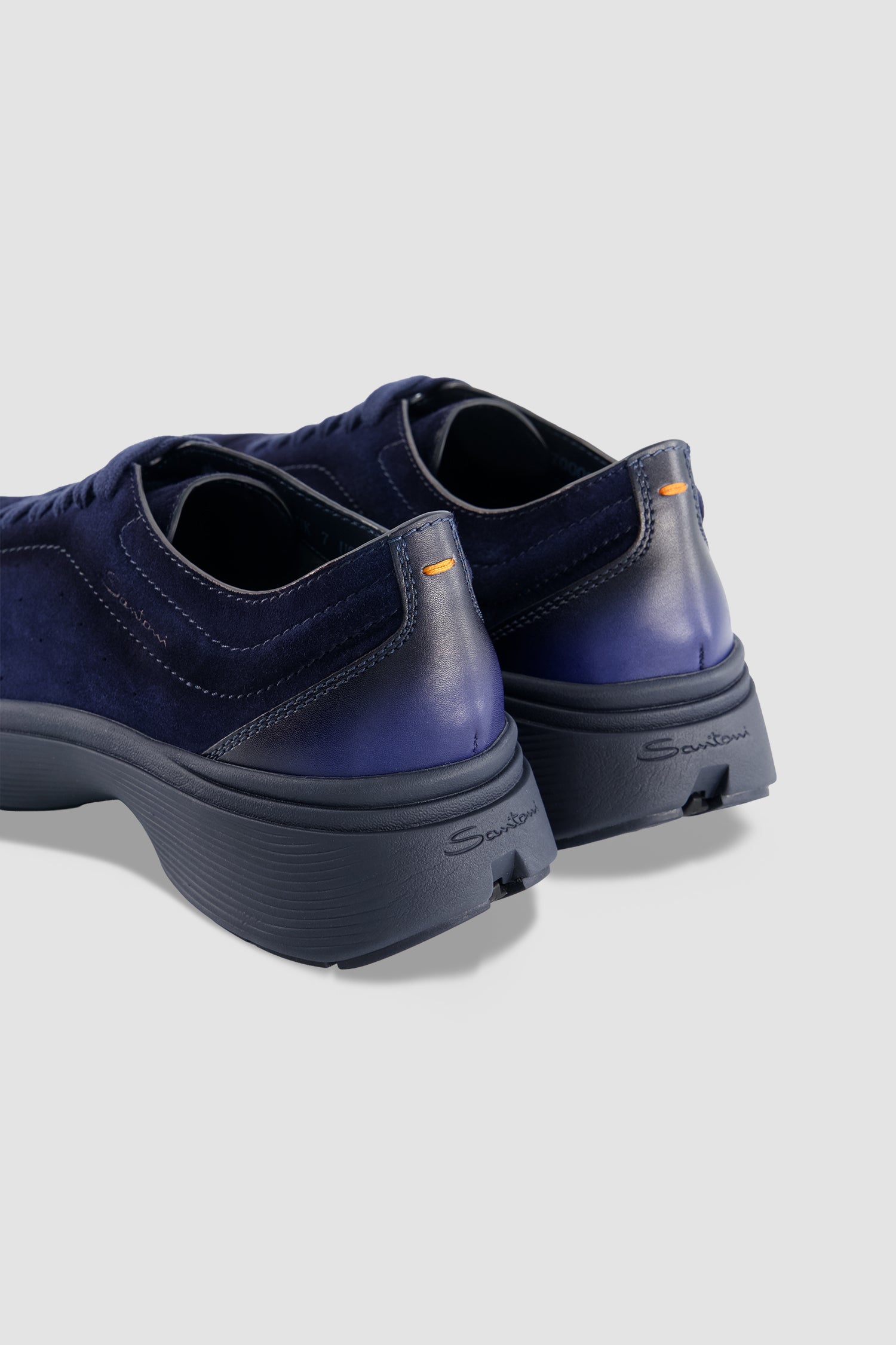 Santoni Navy Suede Sneaker