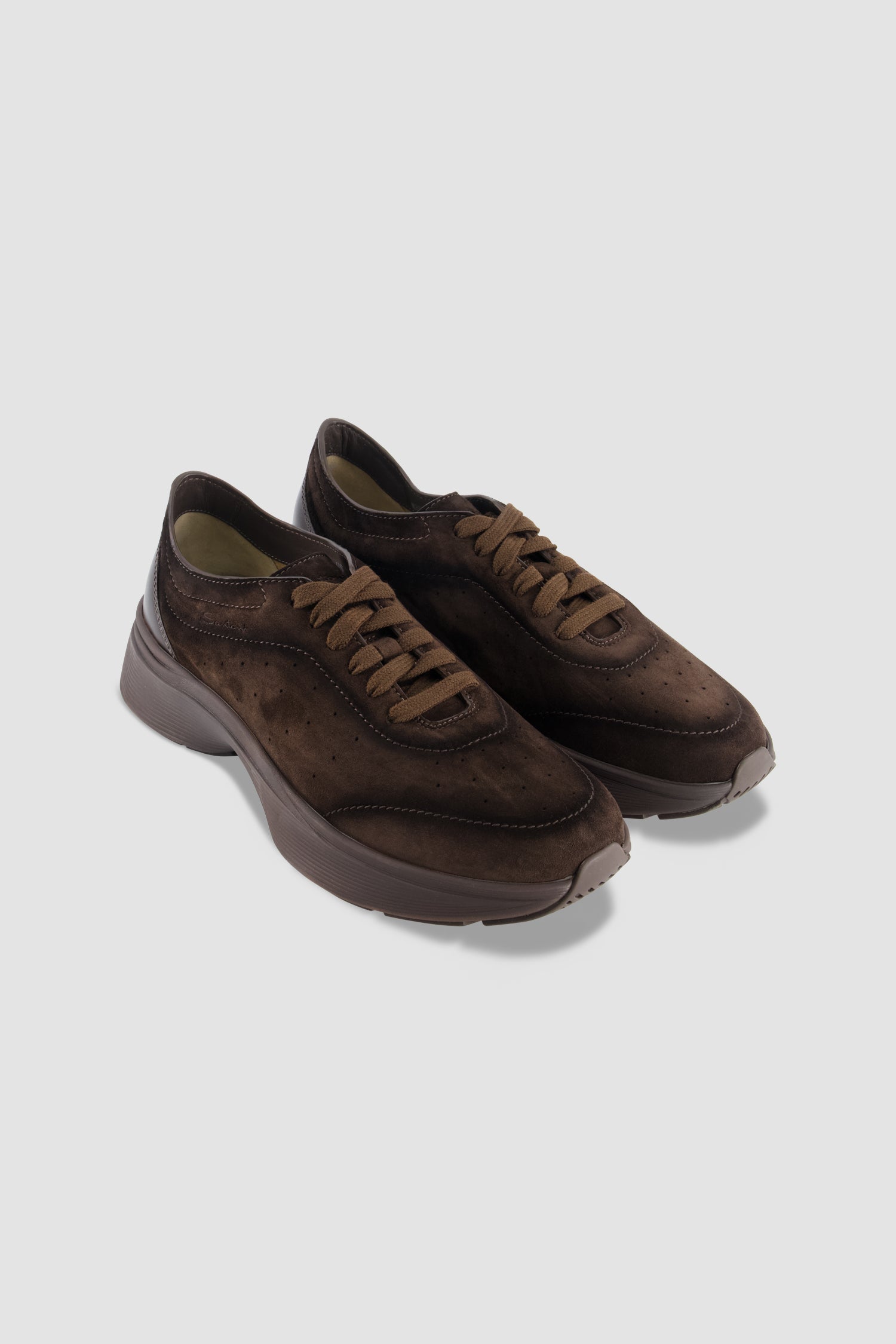 Santoni Brown Suede Sneaker